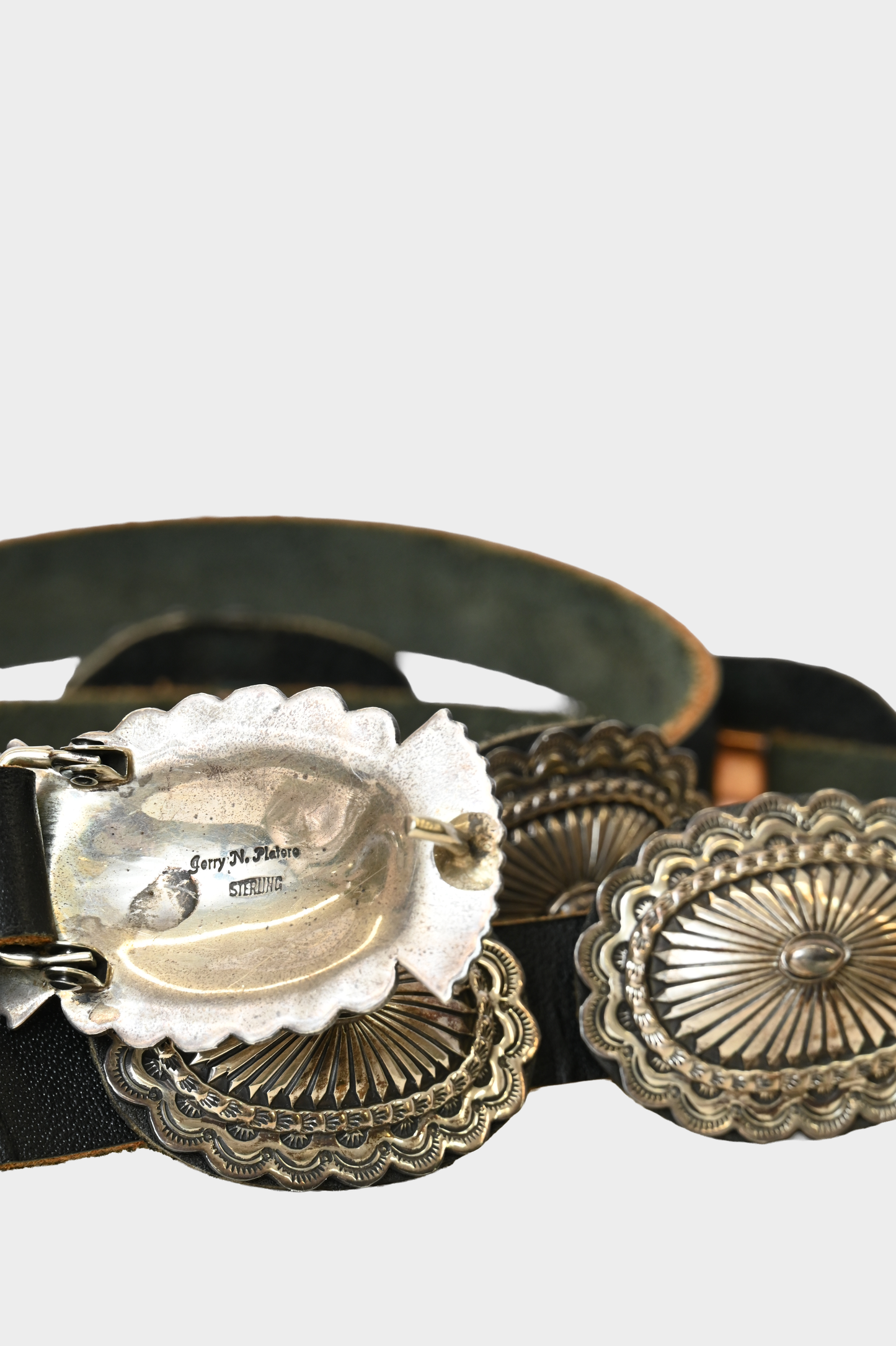 Jerry Platero Navajo Sterling Silver Concho Belt