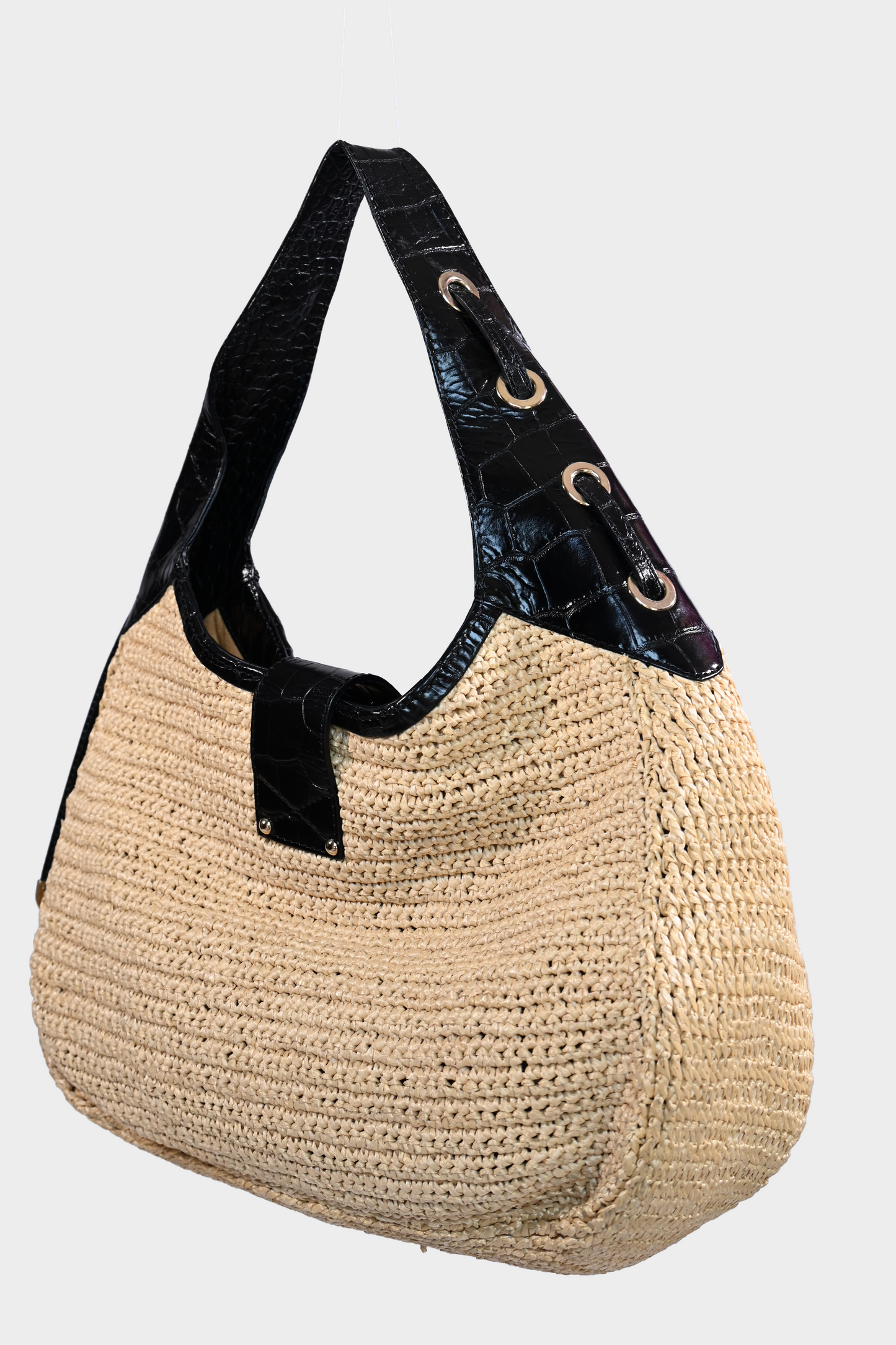 Jimmy Choo Raffia Hobo Shoulder Bag