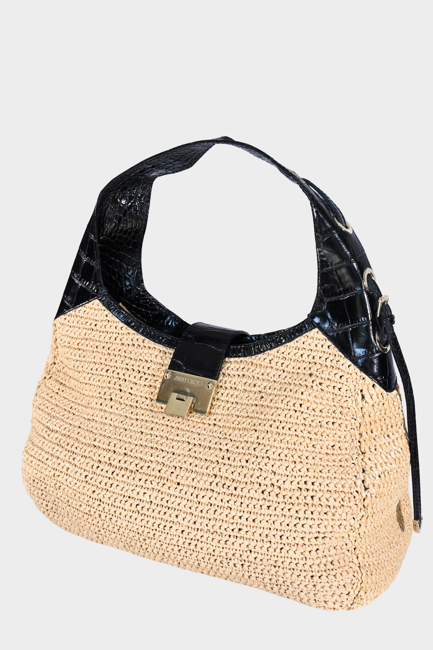 Jimmy Choo Raffia Hobo Shoulder Bag