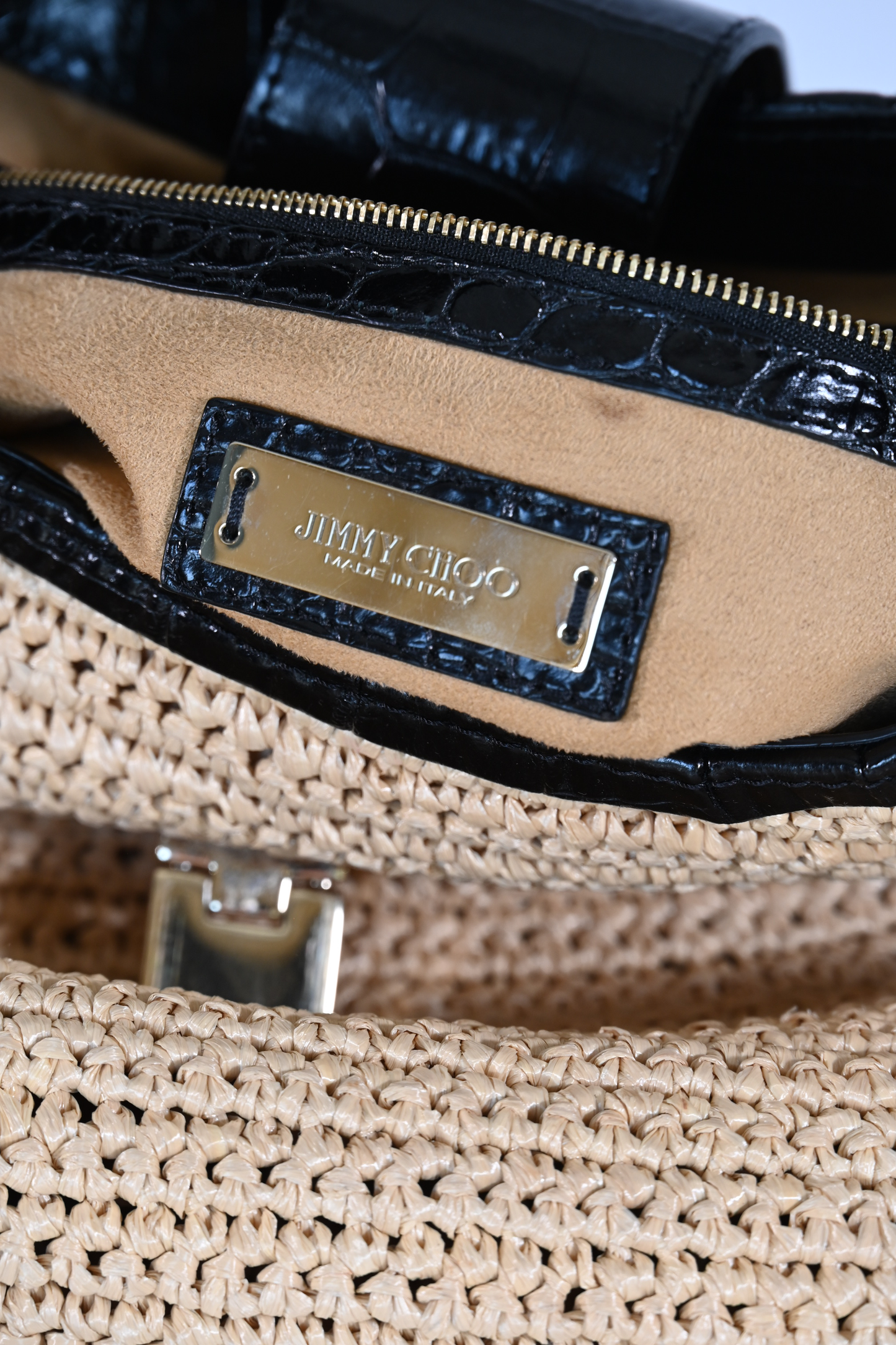 Jimmy Choo Raffia Hobo Shoulder Bag