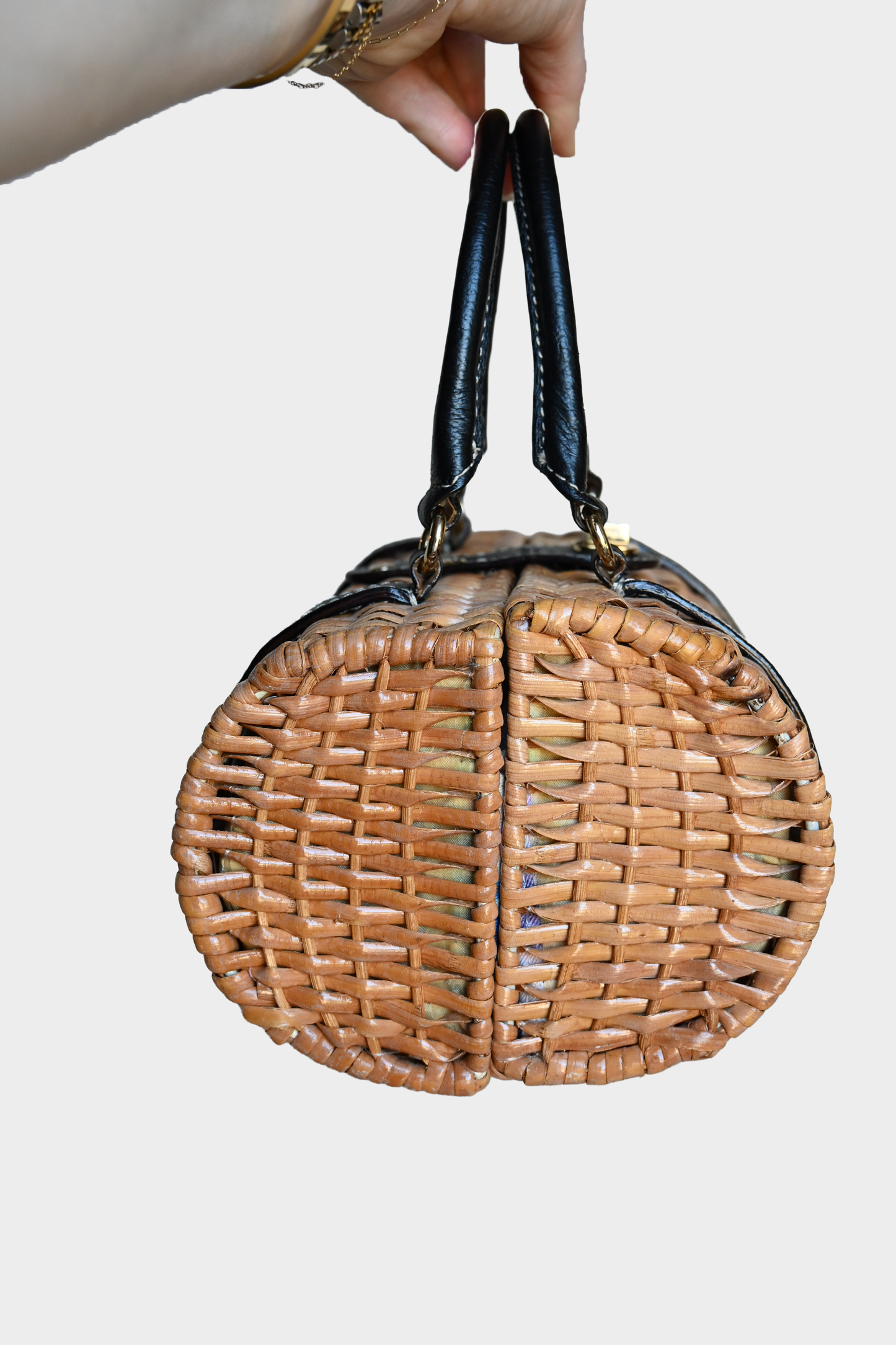 Rare Vintage Kate Spade Wicker Top Handle Bag