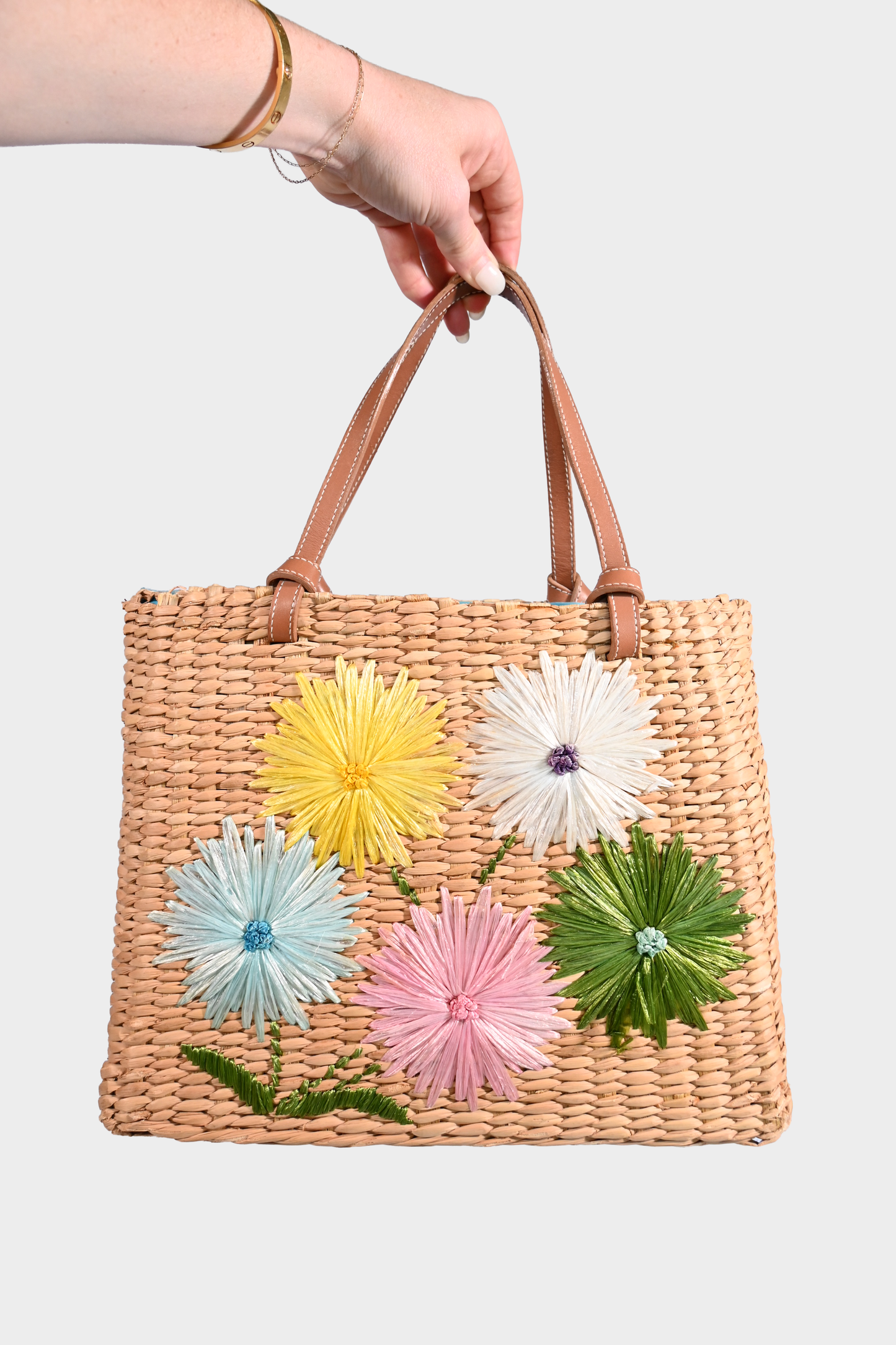 Kate Spade New York Floral Straw Tote Bag
