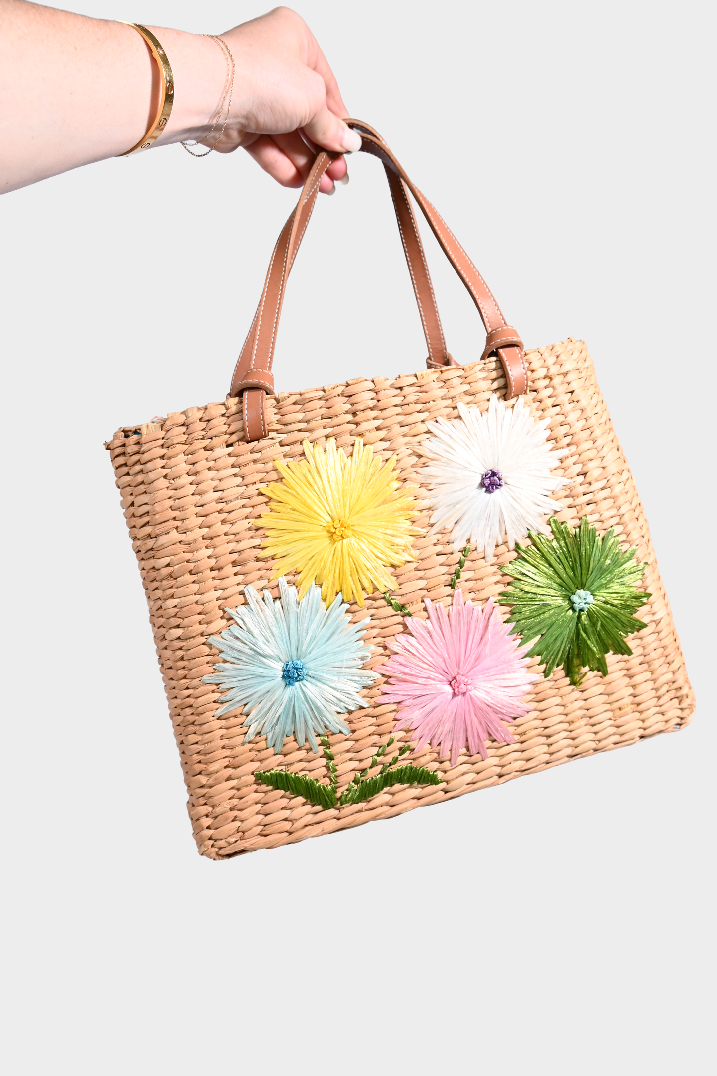 Kate Spade New York Floral Straw Tote Bag
