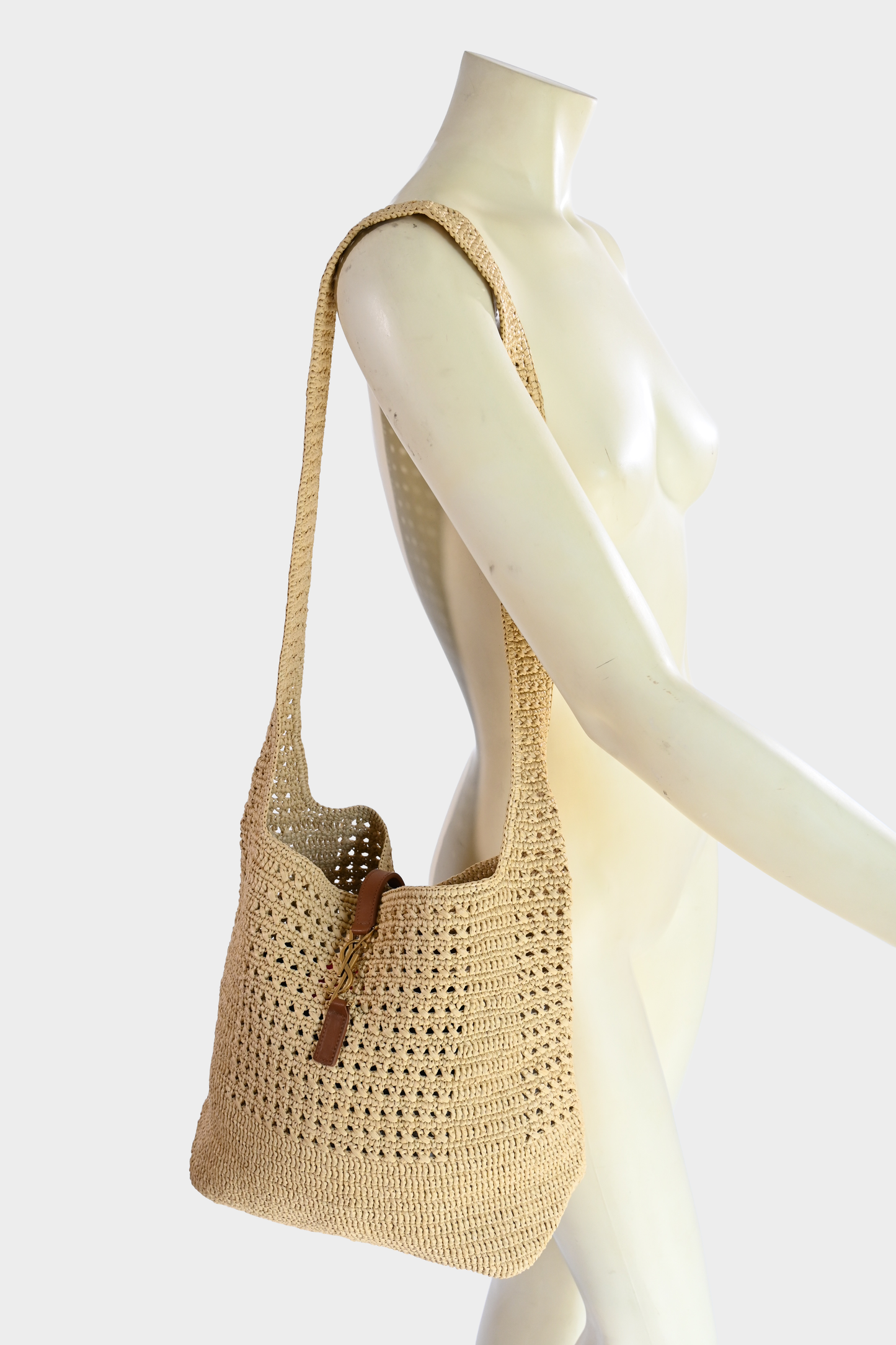 Yves Saint Laurent Le 5 à 7 Raffia Shoulder Bag