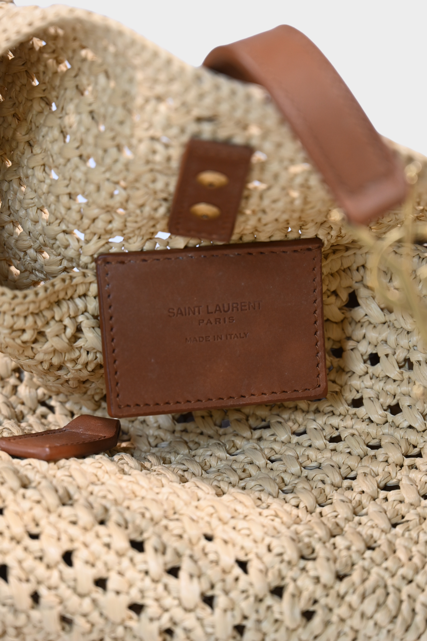 Yves Saint Laurent Le 5 à 7 Raffia Shoulder Bag