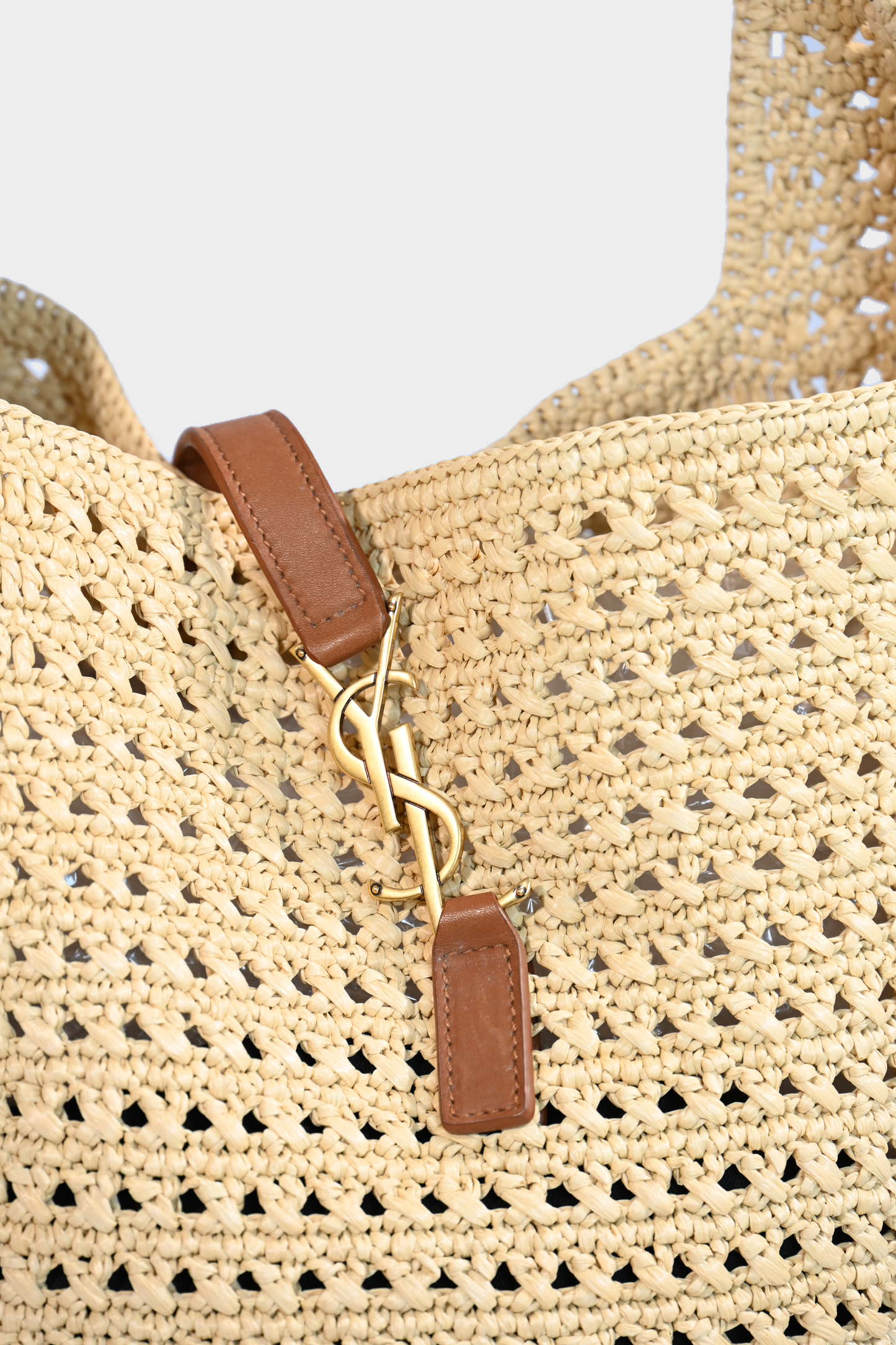 Yves Saint Laurent Le 5 à 7 Raffia Shoulder Bag