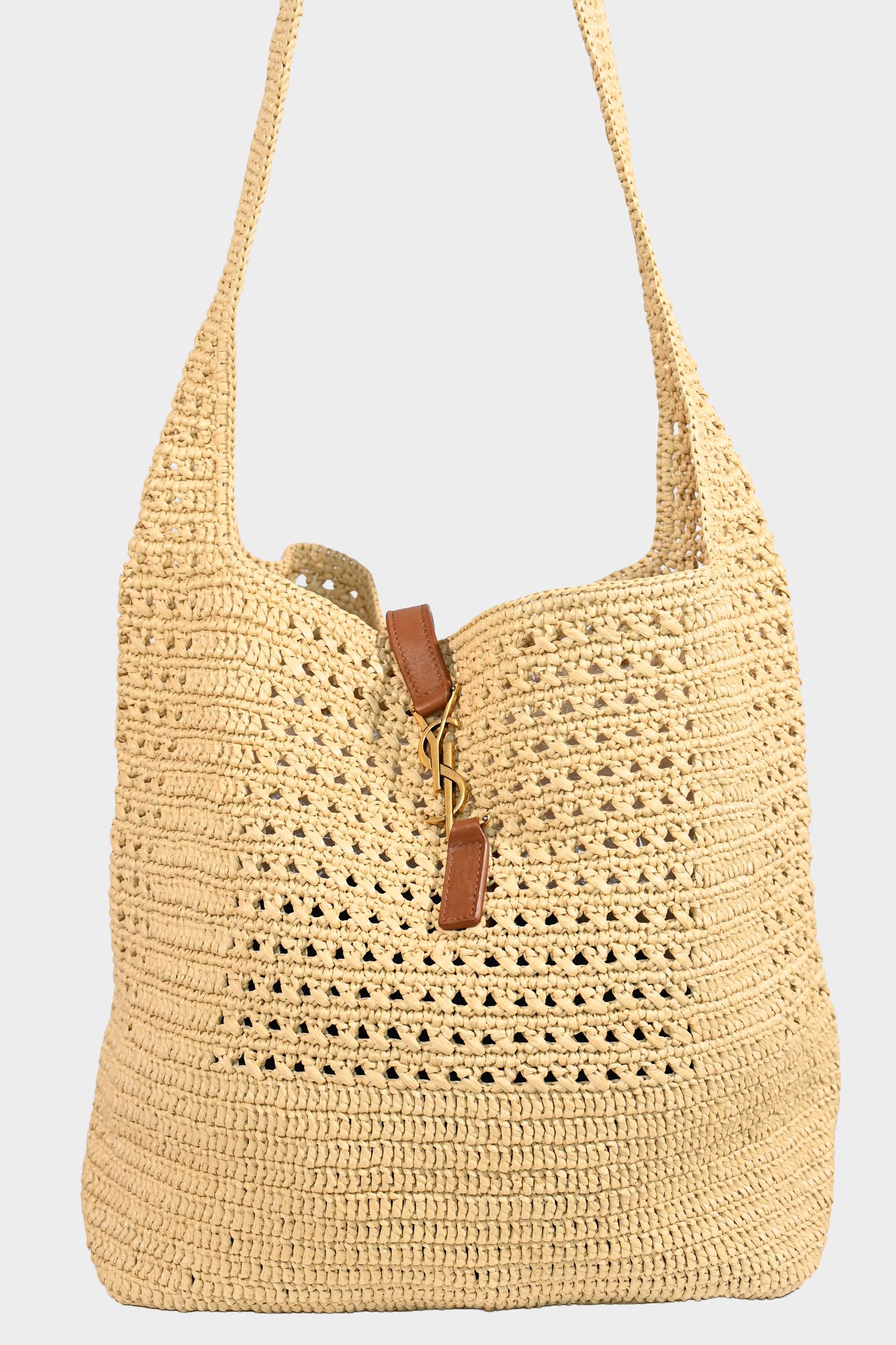 Yves Saint Laurent Le 5 à 7 Raffia Shoulder Bag