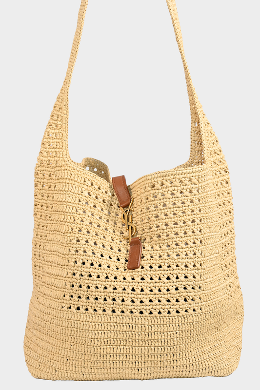 Yves Saint Laurent Le 5 à 7 Raffia Shoulder Bag