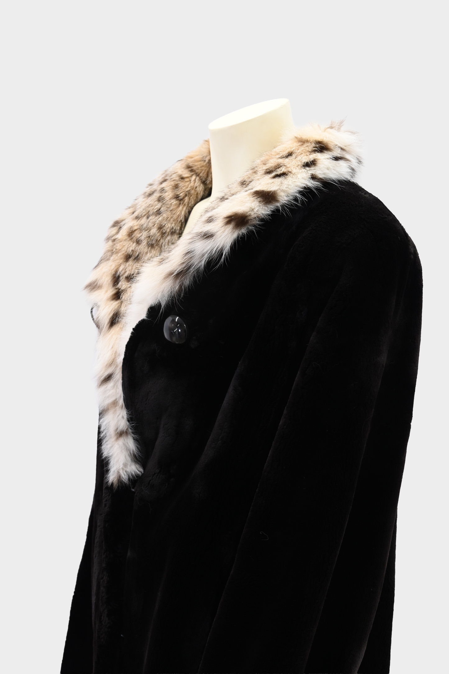 Sheared Mink Jacket with Genuine Lynx Shawl Collar