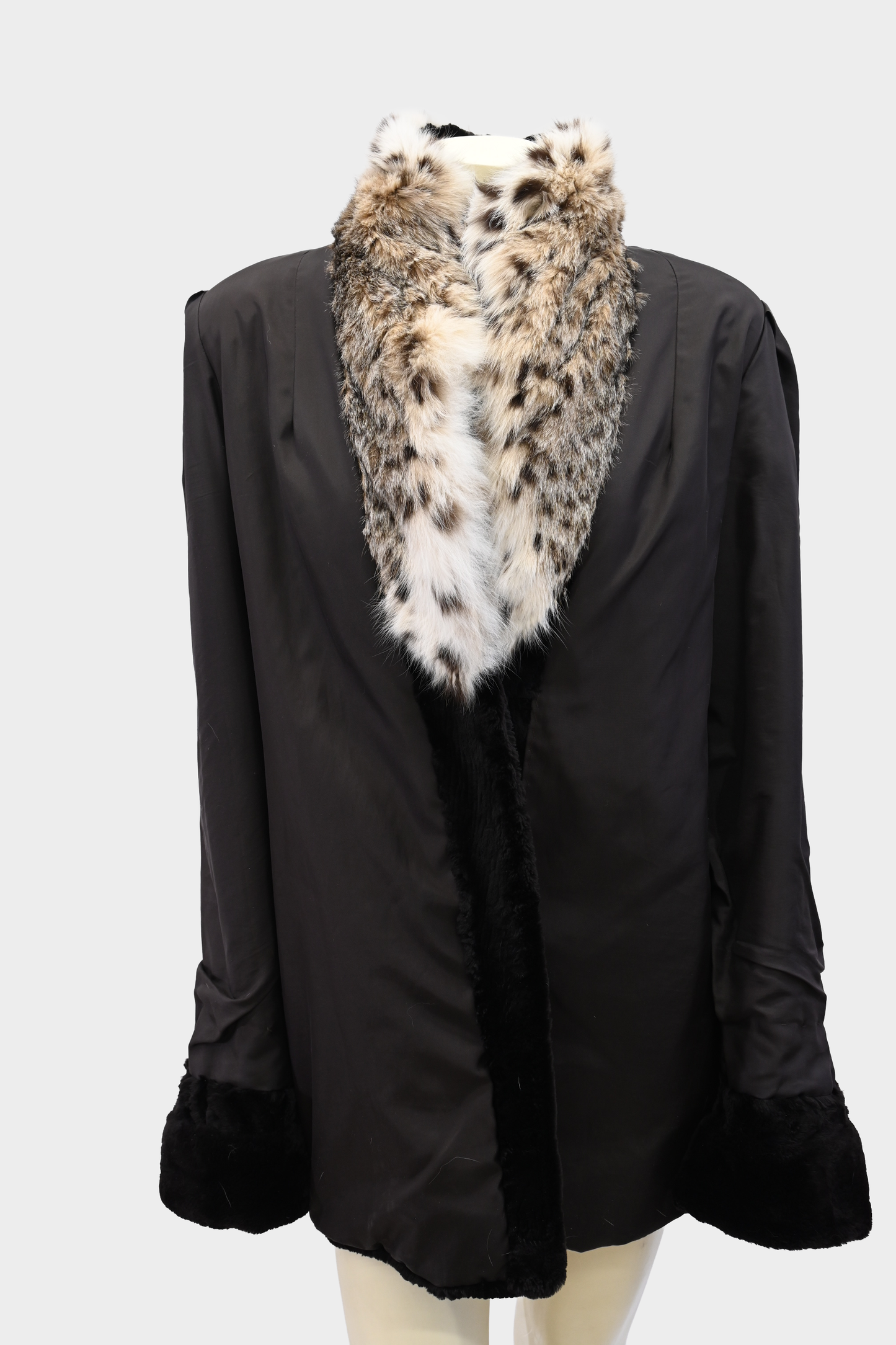 Sheared Mink Jacket with Genuine Lynx Shawl Collar