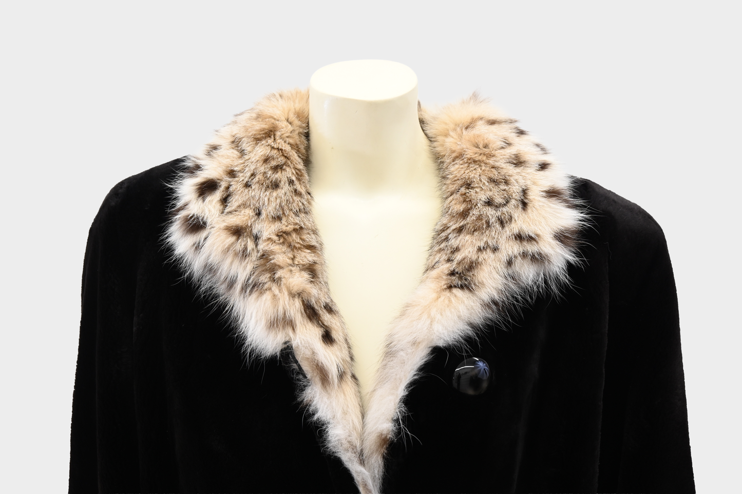 Sheared Mink Jacket with Genuine Lynx Shawl Collar