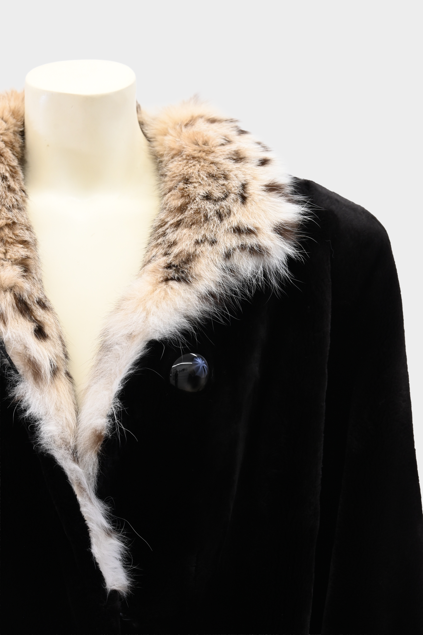 Sheared Mink Jacket with Genuine Lynx Shawl Collar
