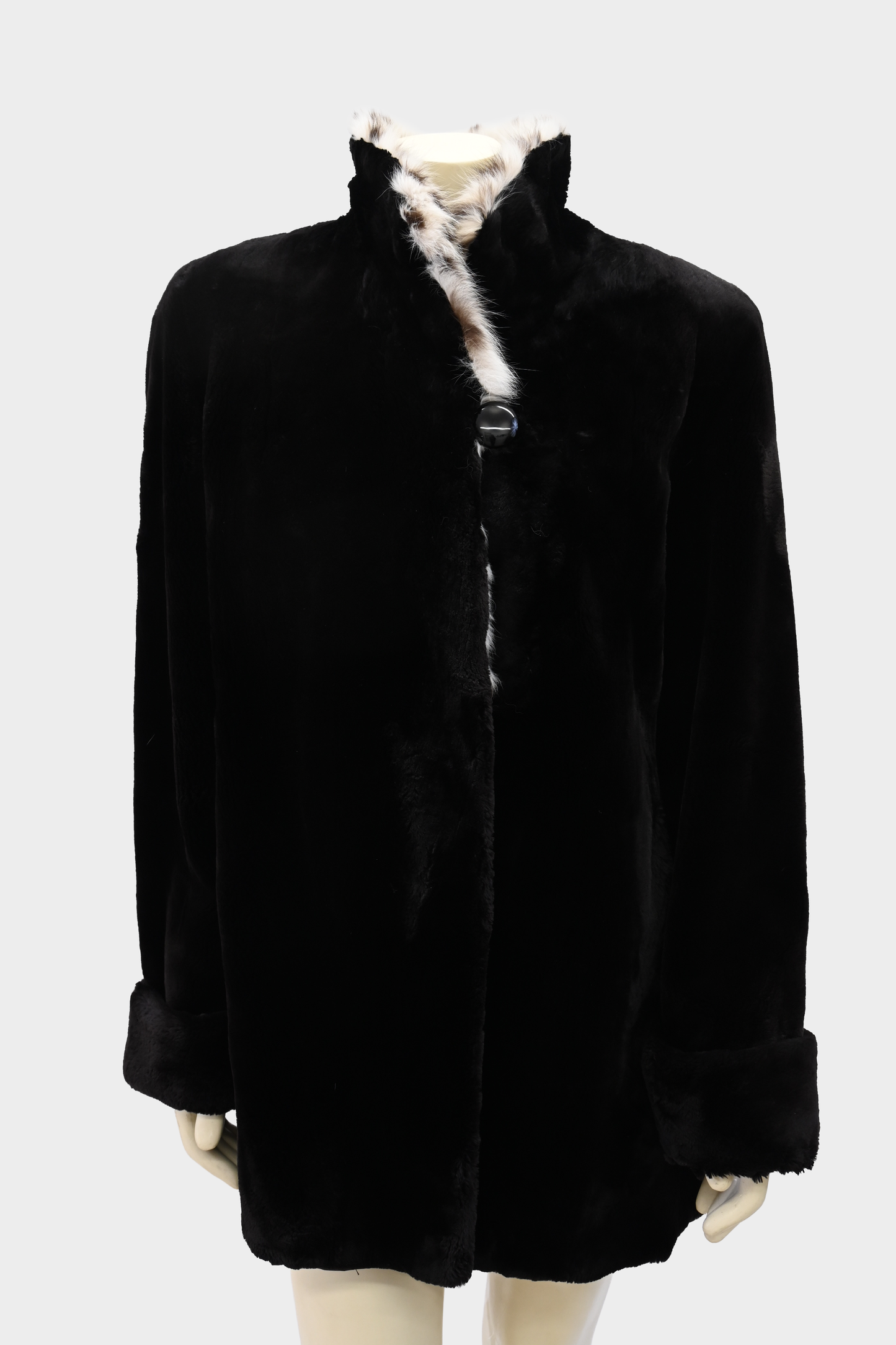 Sheared Mink Jacket with Genuine Lynx Shawl Collar