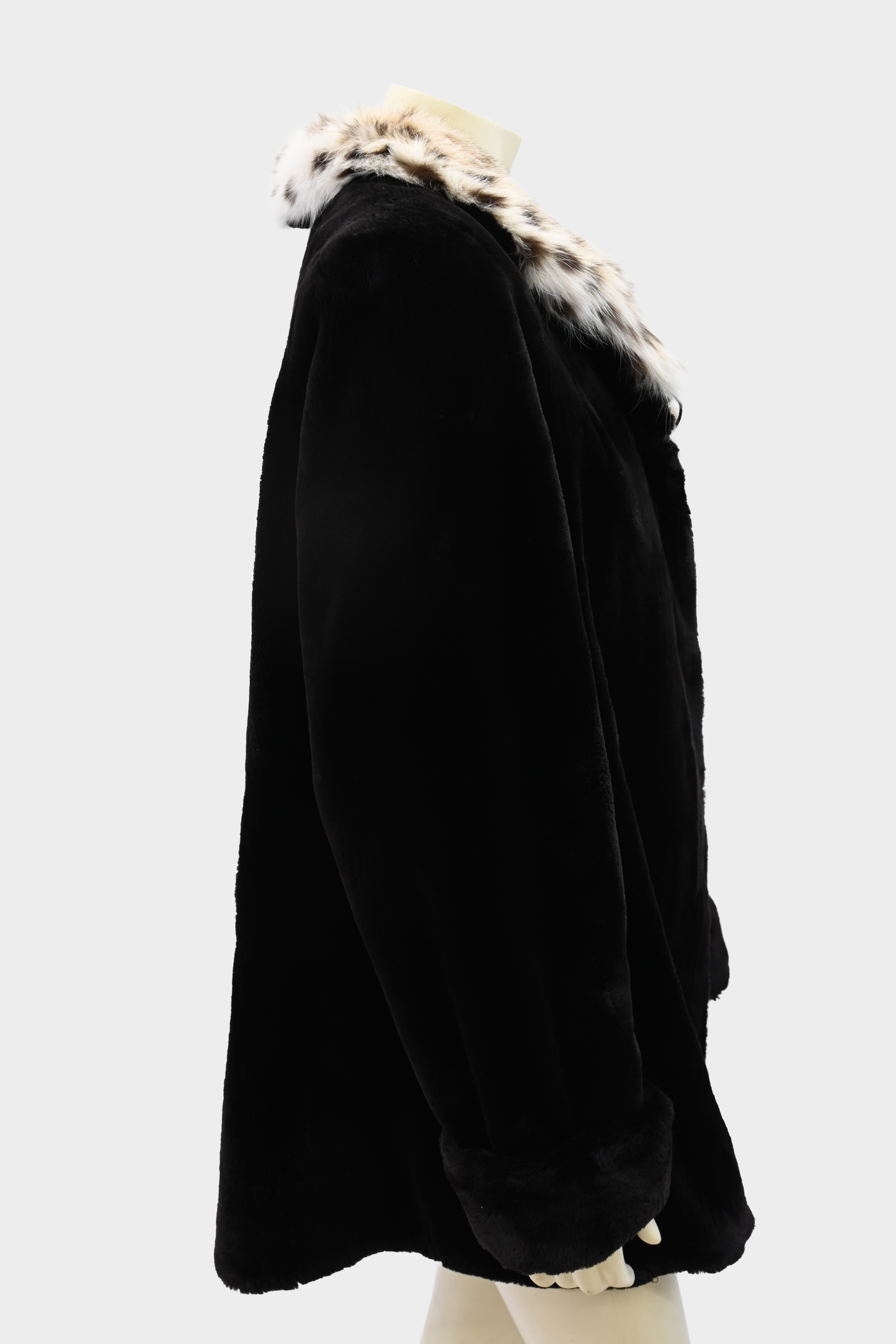 Sheared Mink Jacket with Genuine Lynx Shawl Collar