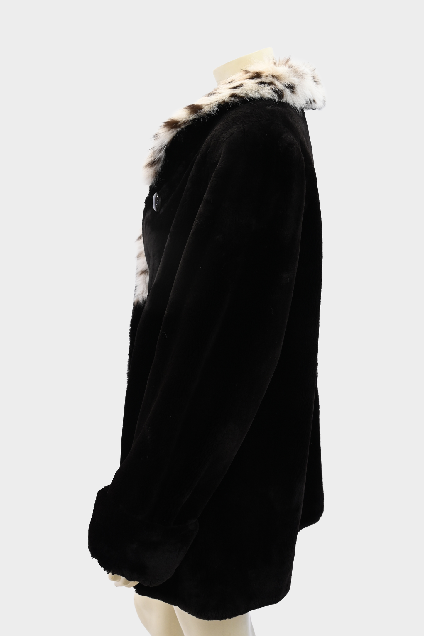 Sheared Mink Jacket with Genuine Lynx Shawl Collar