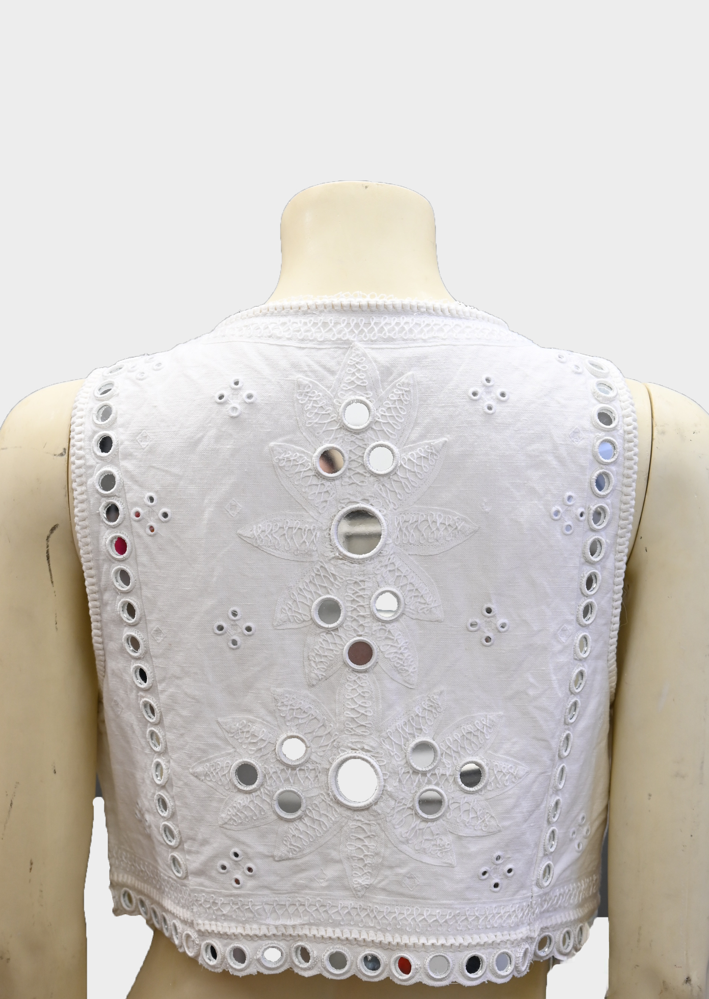 LoveShackFancy Caymen Cropped Paillette Embellished Vest