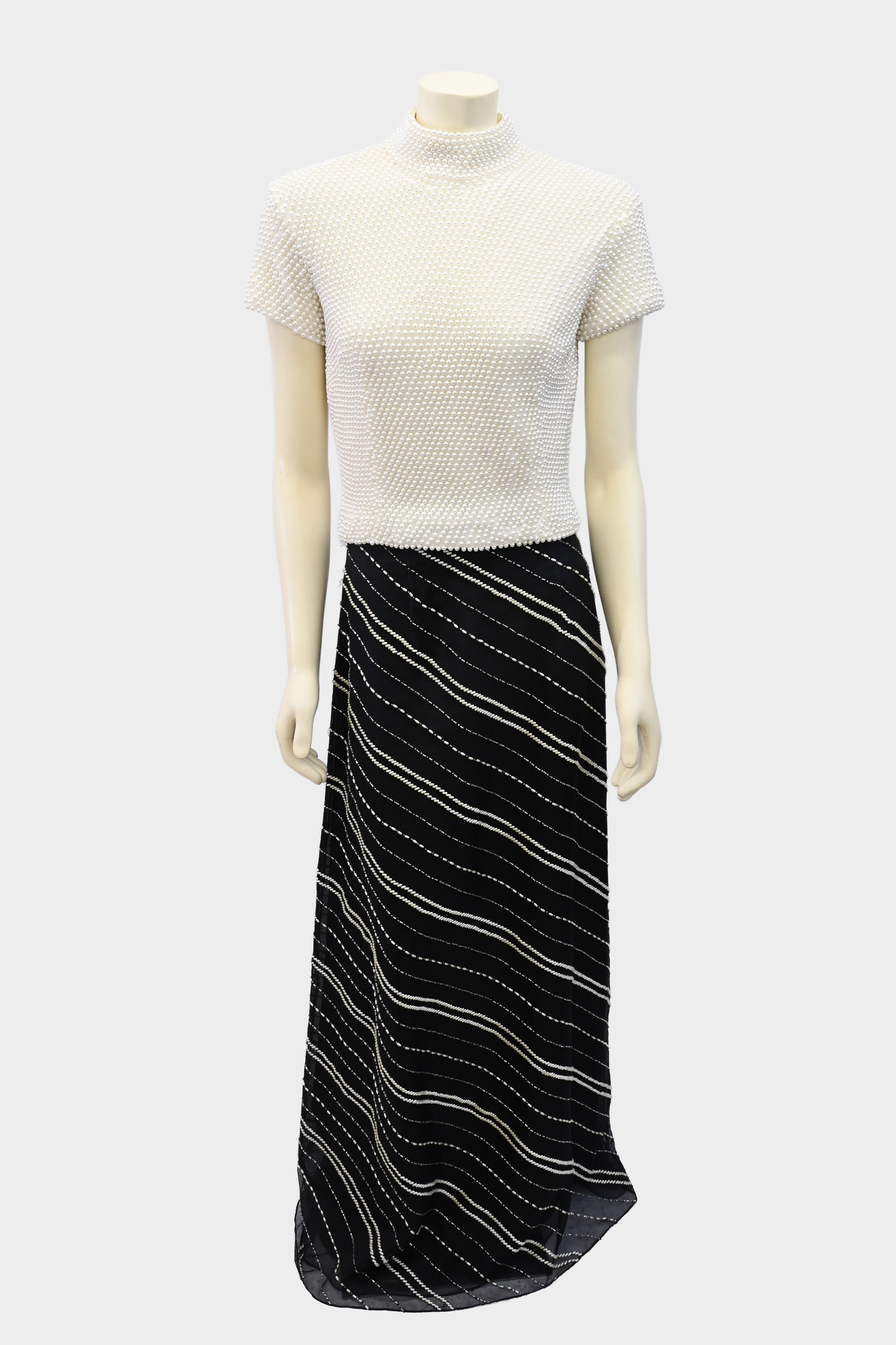 Vie by Victoria Royal 100% Silk Beaded Two Piece Evening Set
