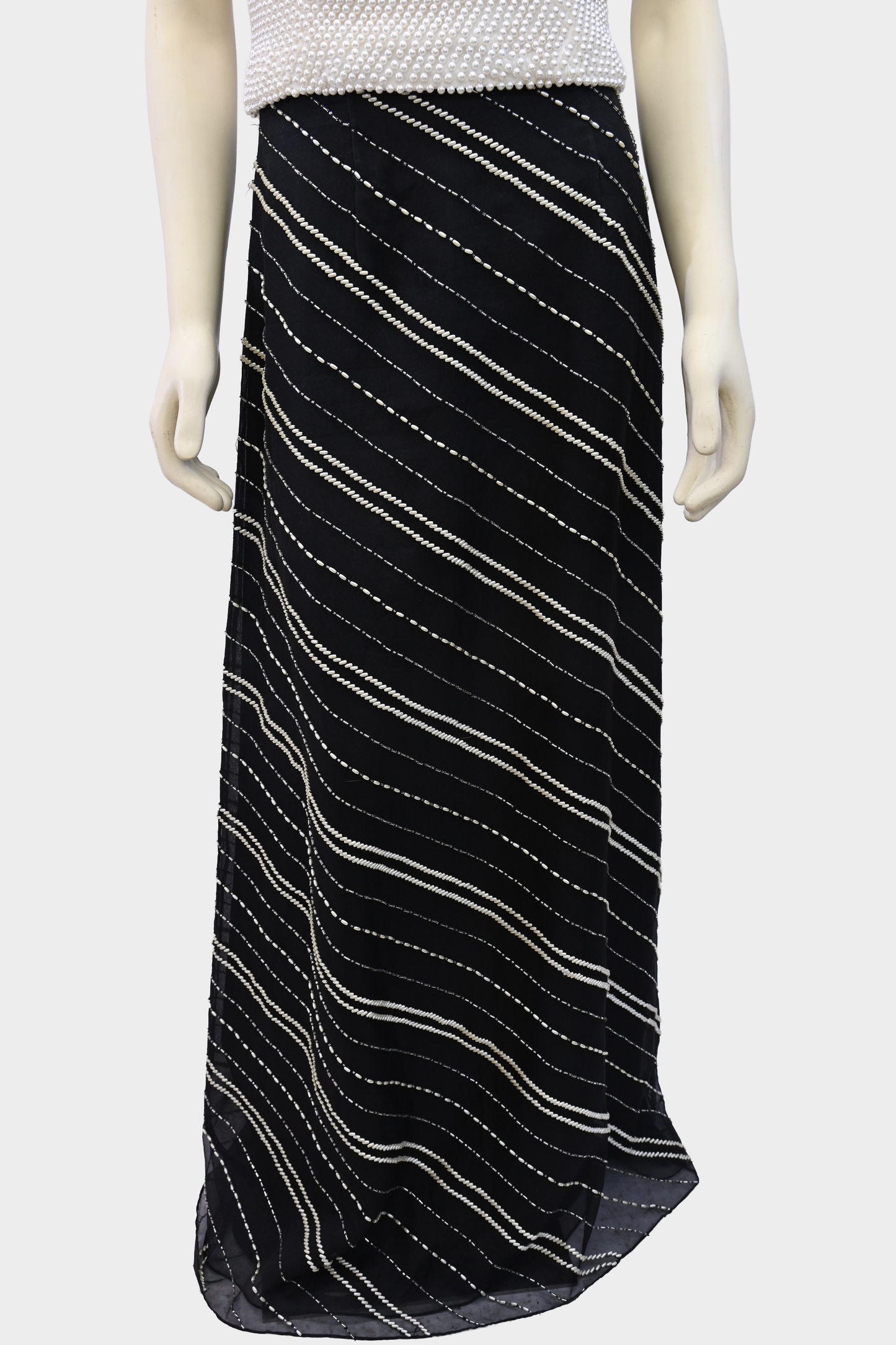 Vie by Victoria Royal 100% Silk Beaded Two Piece Evening Set