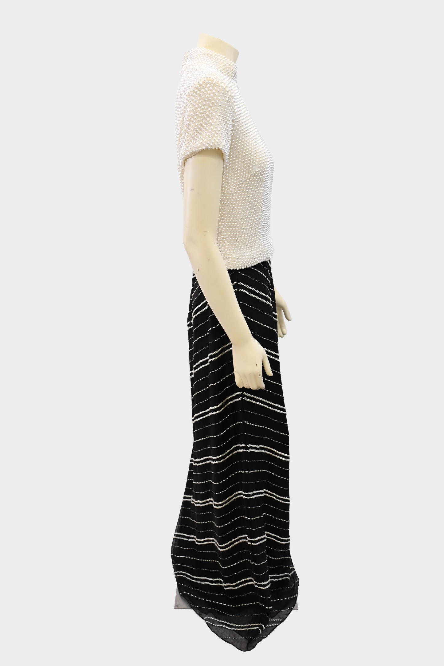 Vie by Victoria Royal 100% Silk Beaded Two Piece Evening Set