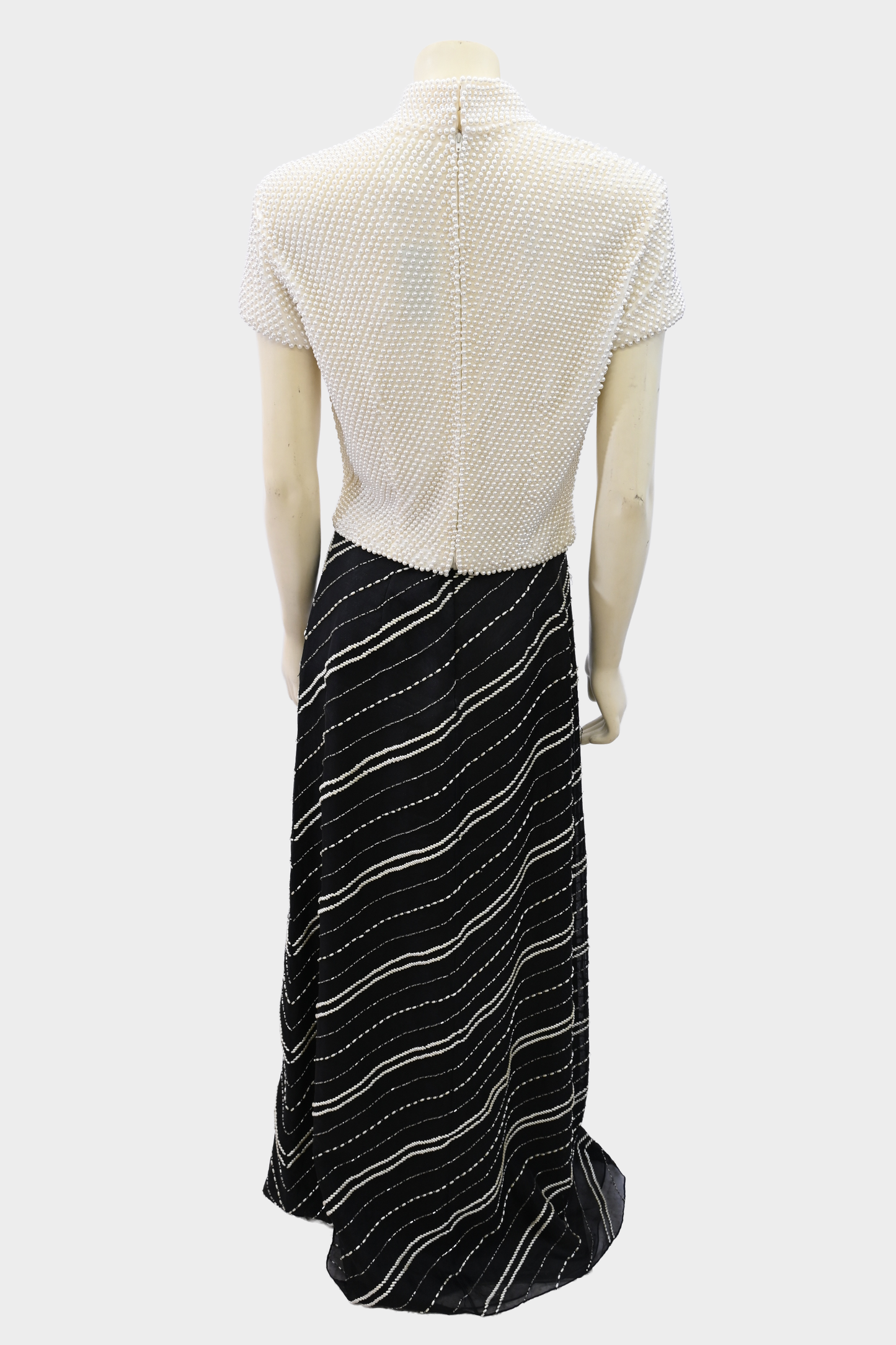 Vie by Victoria Royal 100% Silk Beaded Two Piece Evening Set