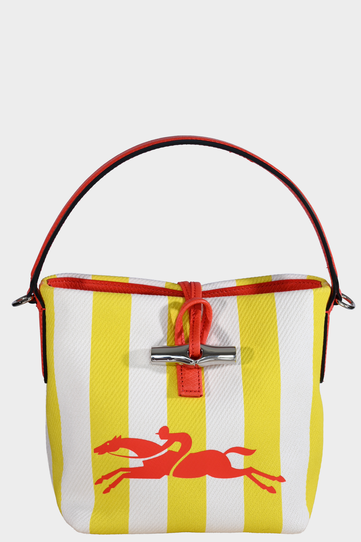 Longchamp Roseau Essential XS Striped Canvas Bucket Bag