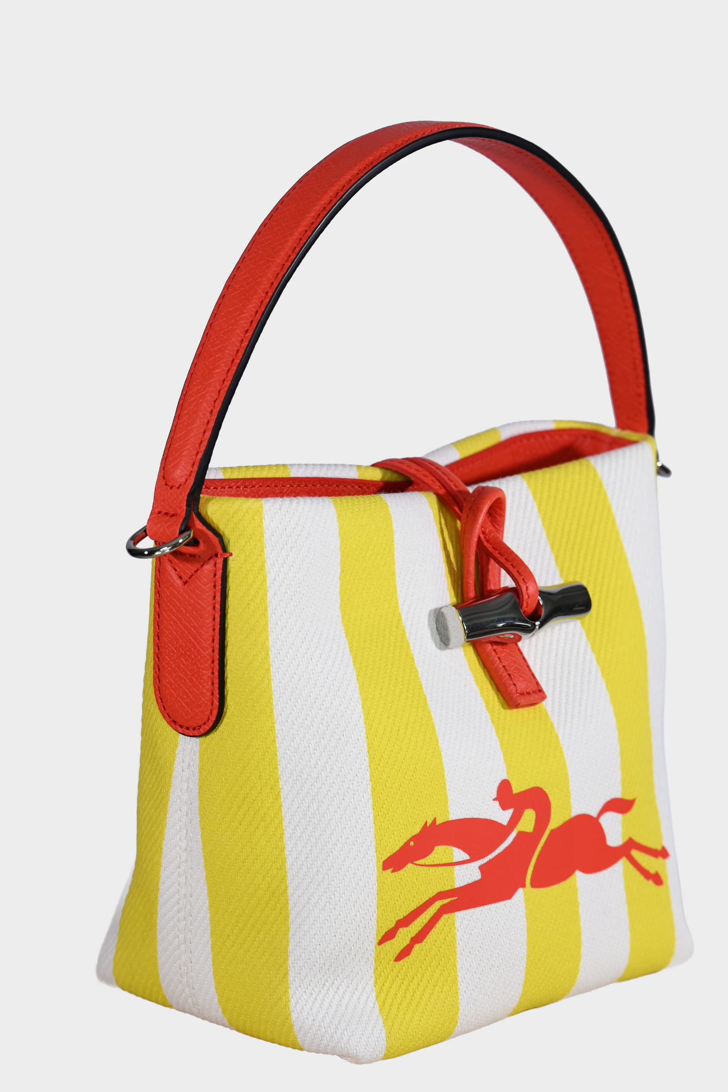 Longchamp Roseau Essential XS Striped Canvas Bucket Bag