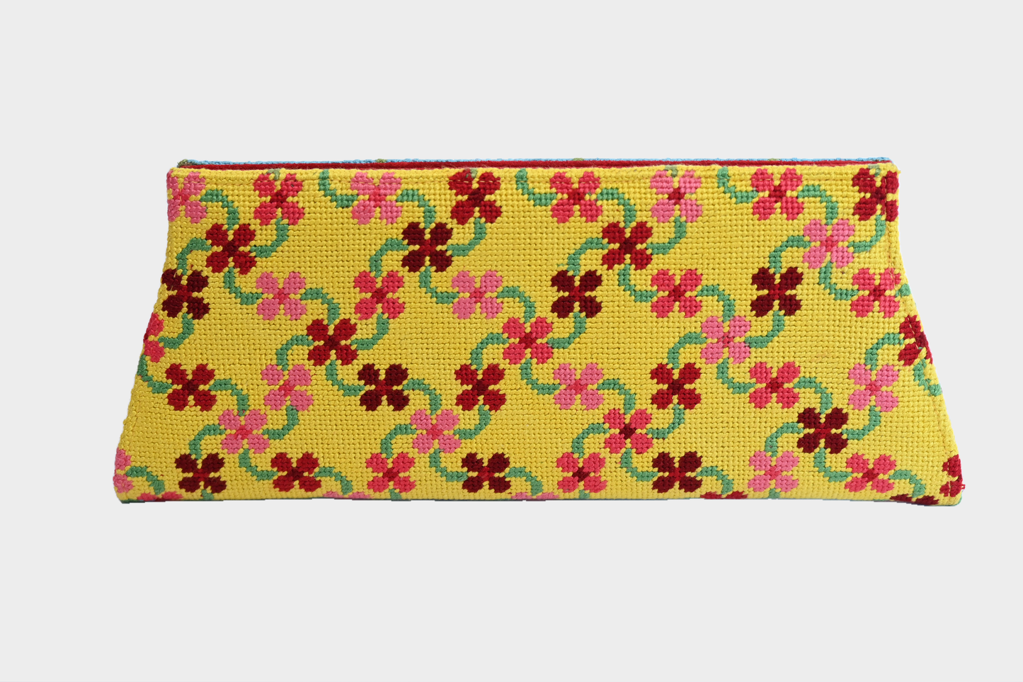 Lulu Guinness Floral Needlepoint Tapestry Clutch Bag