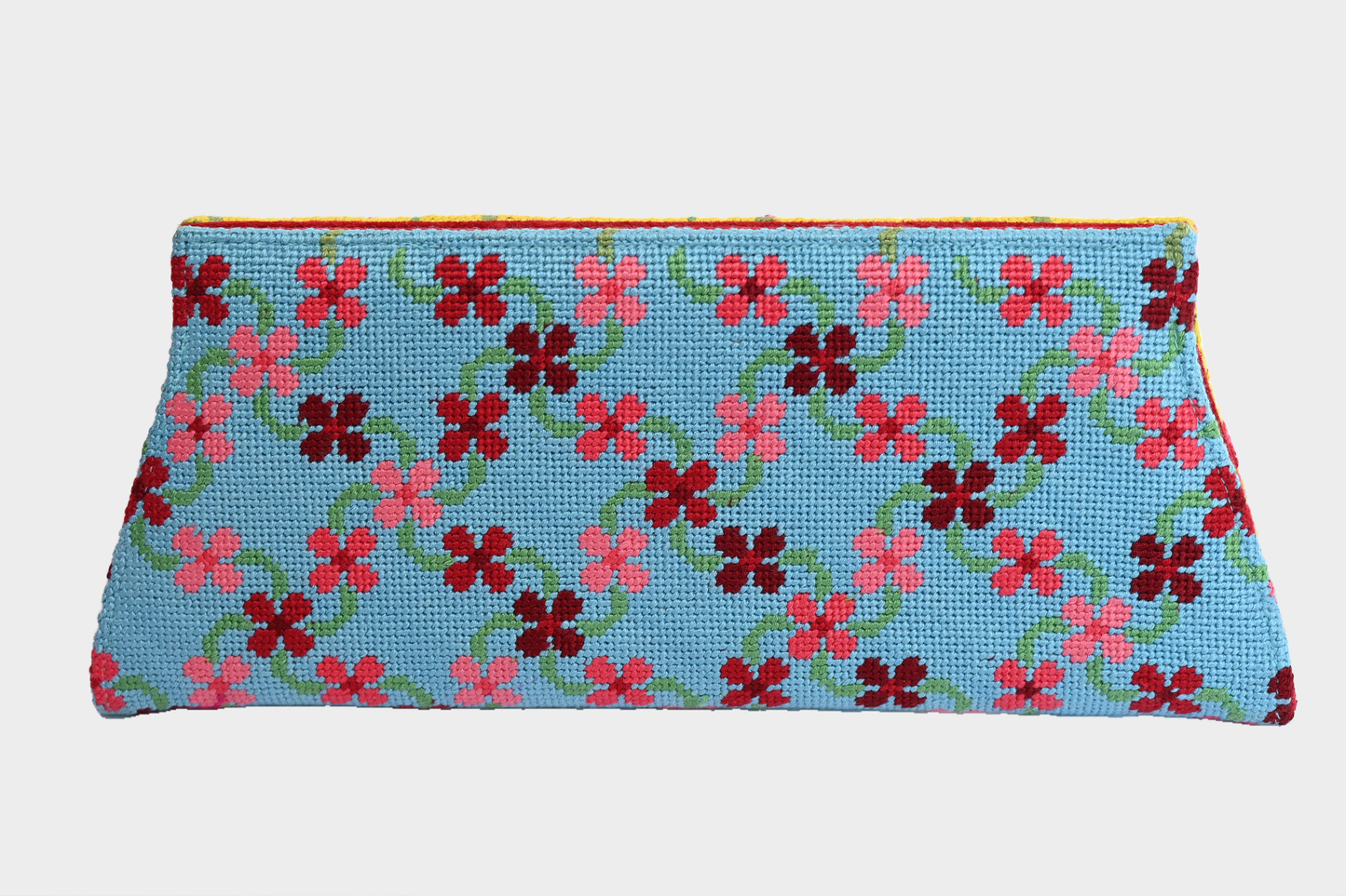 Lulu Guinness Floral Needlepoint Tapestry Clutch Bag
