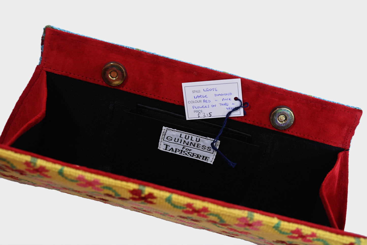 Lulu Guinness Floral Needlepoint Tapestry Clutch Bag