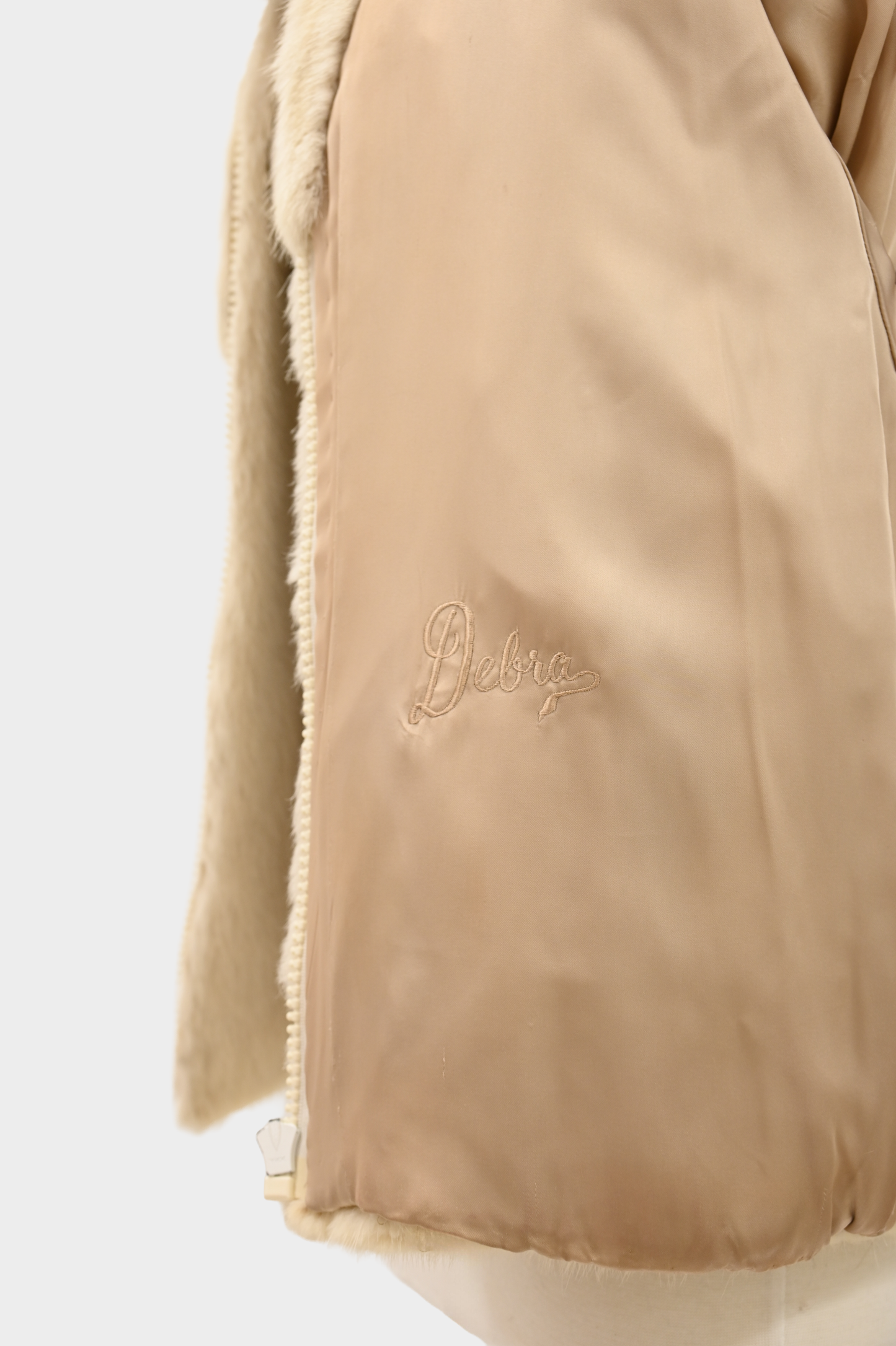 Ivory Mink Jacket with Fox Fur Trim