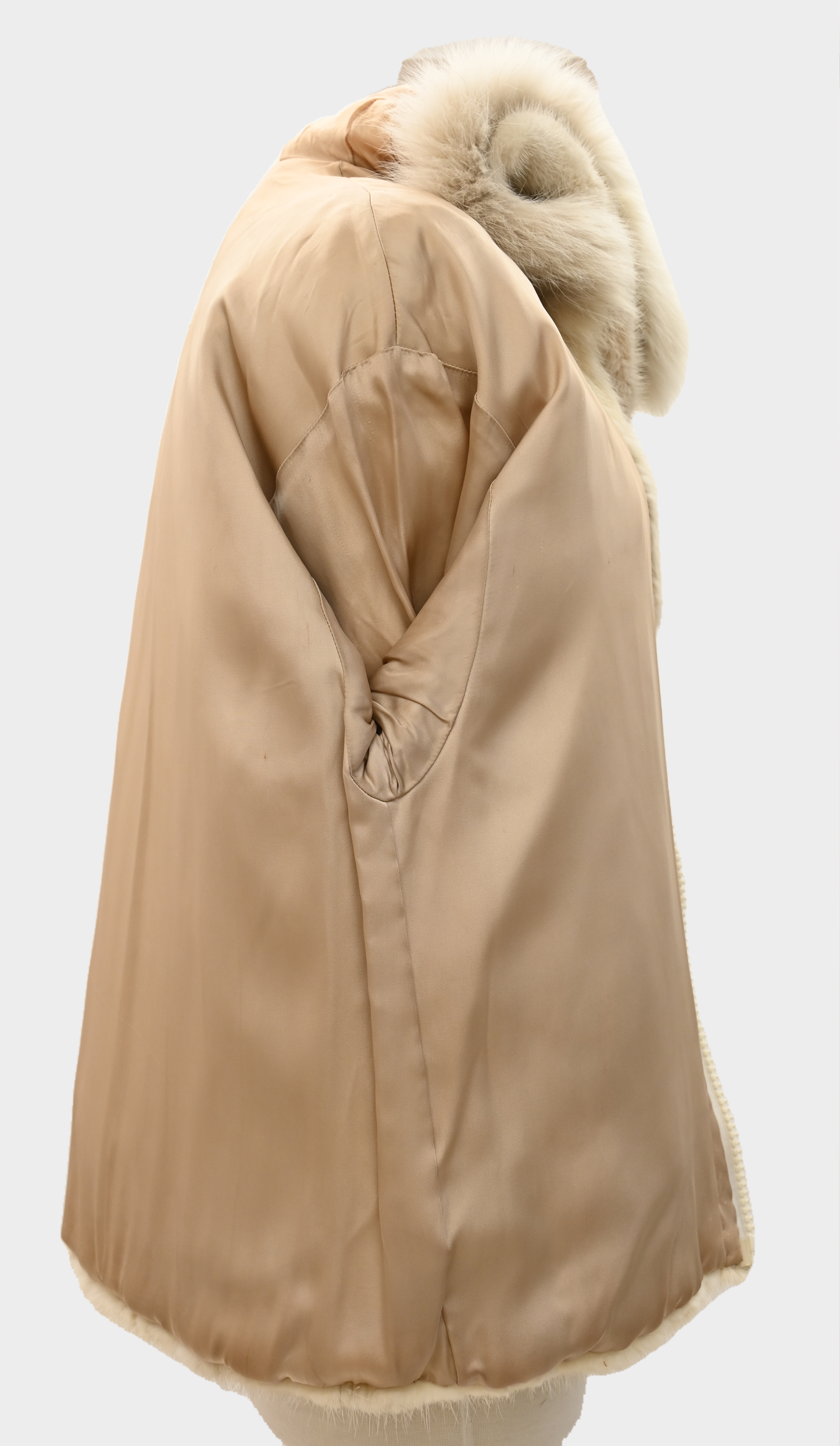 Ivory Mink Jacket with Fox Fur Trim