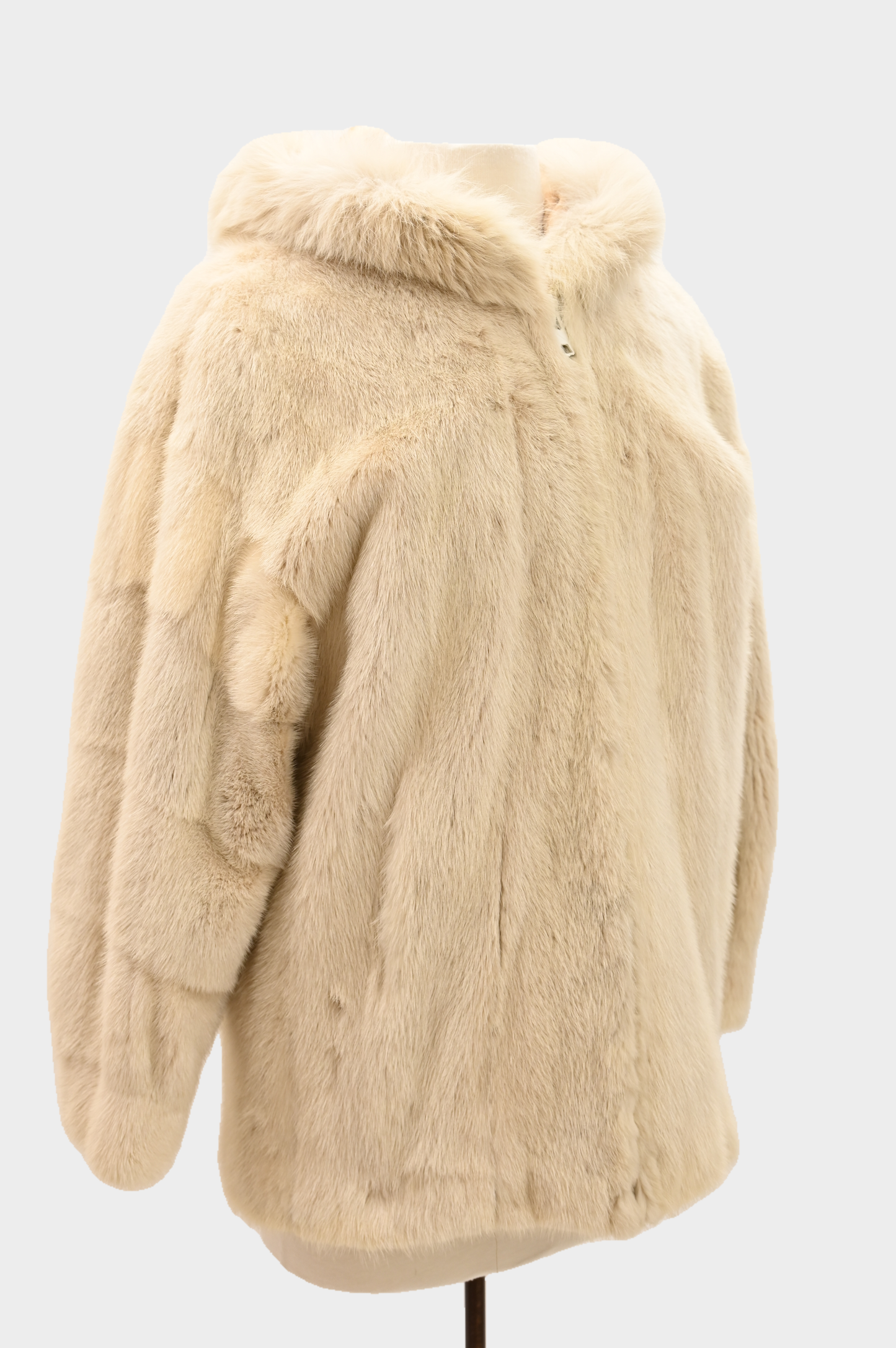 Ivory Mink Jacket with Fox Fur Trim