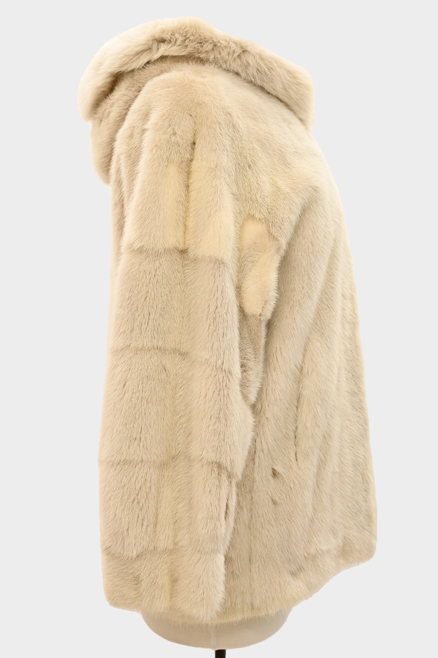 Ivory Mink Jacket with Fox Fur Trim