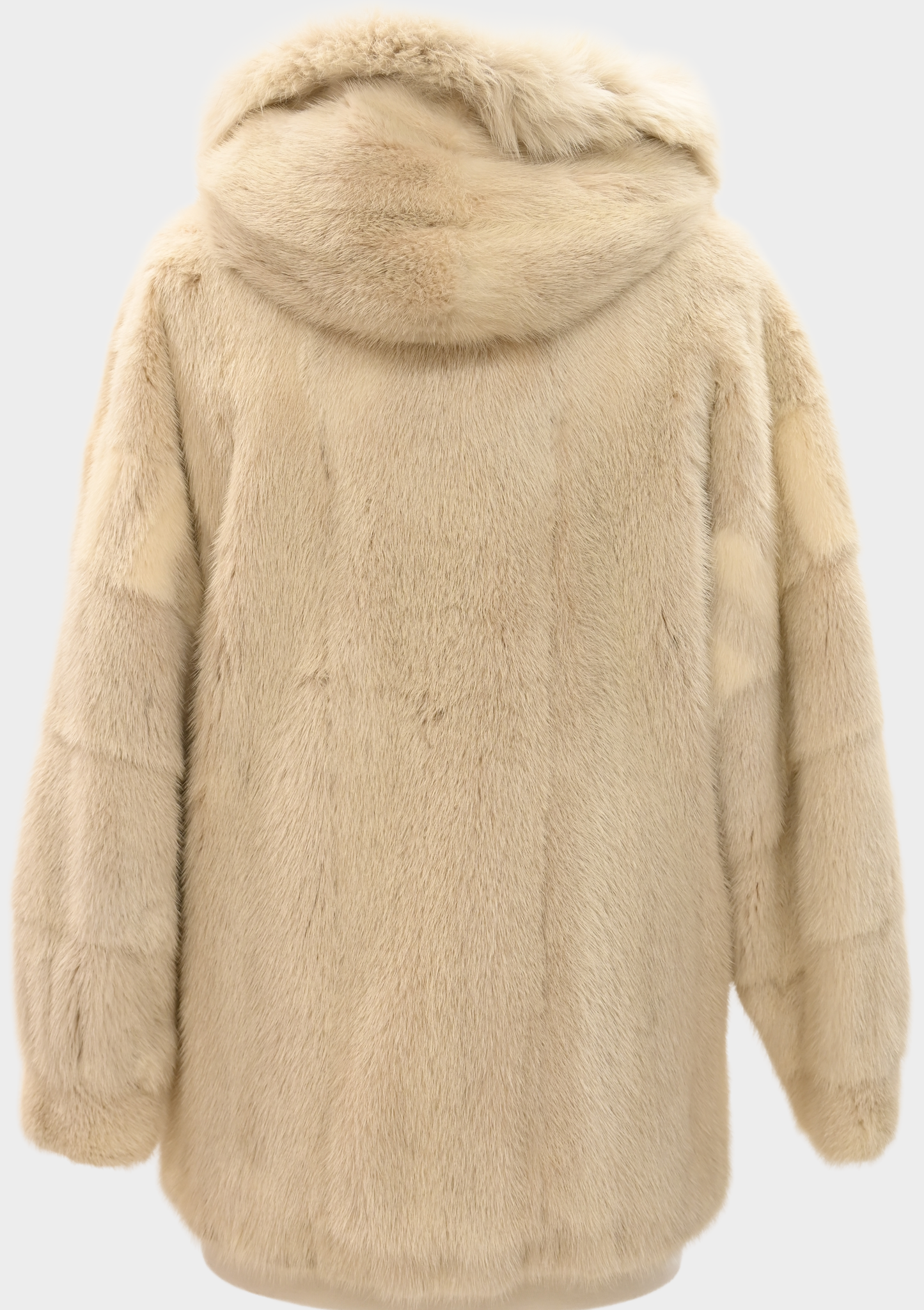 Ivory Mink Jacket with Fox Fur Trim