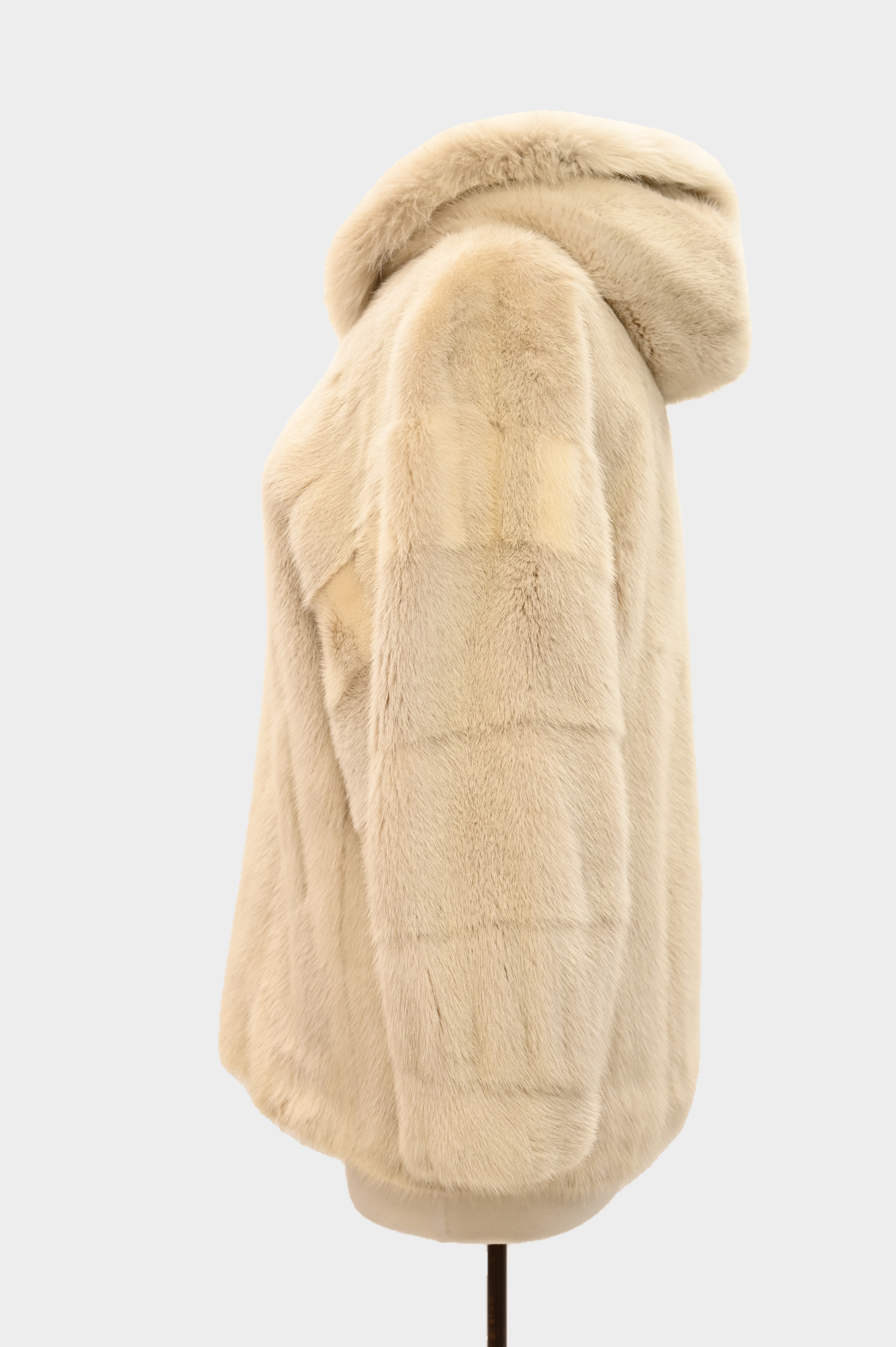 Ivory Mink Jacket with Fox Fur Trim