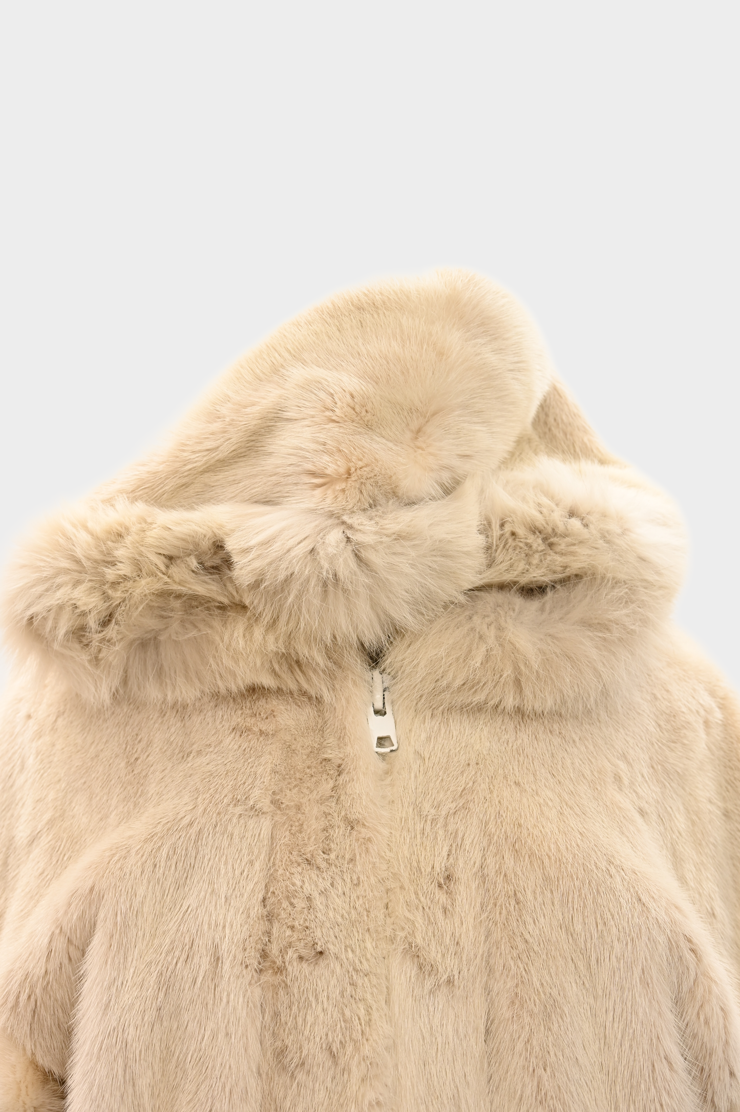 Ivory Mink Jacket with Fox Fur Trim