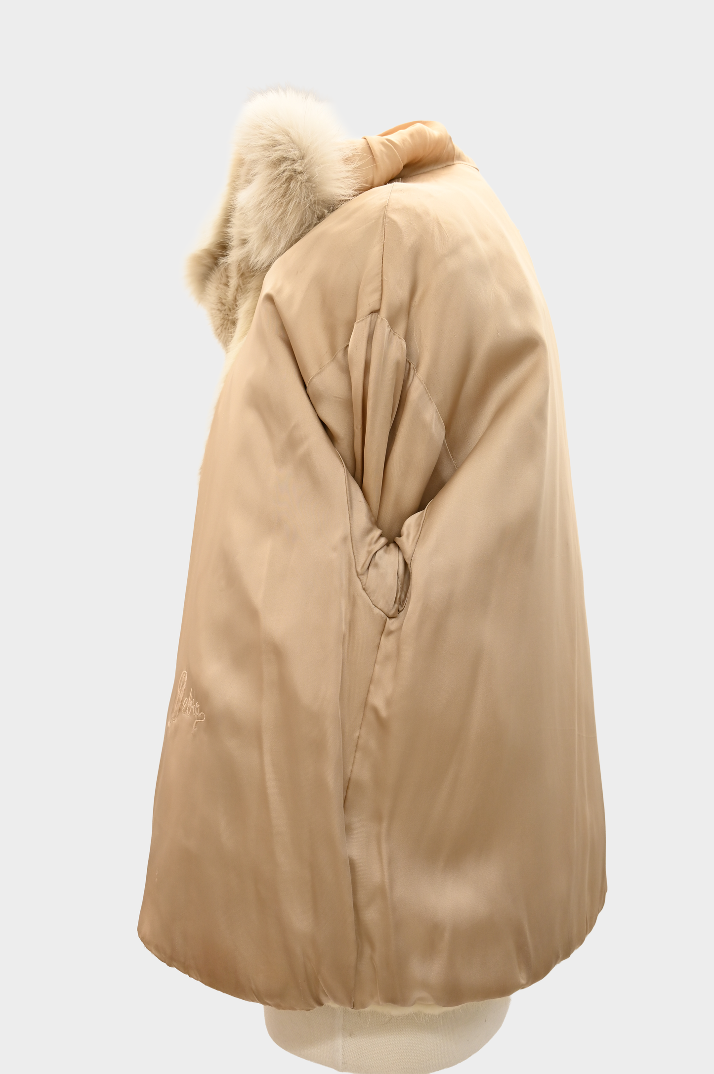 Ivory Mink Jacket with Fox Fur Trim