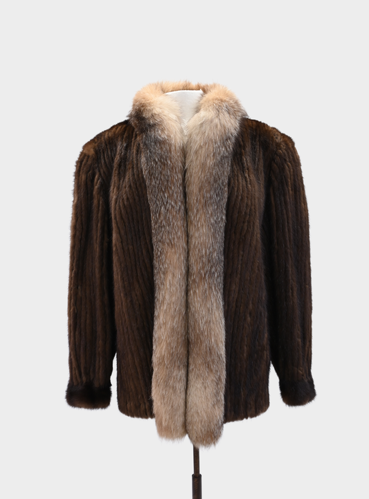 Mink and Crystal Fox Fur Jacket