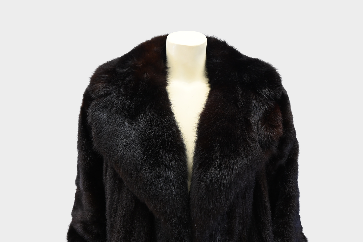 Mink Full Length Coat with Fox Fur Collar