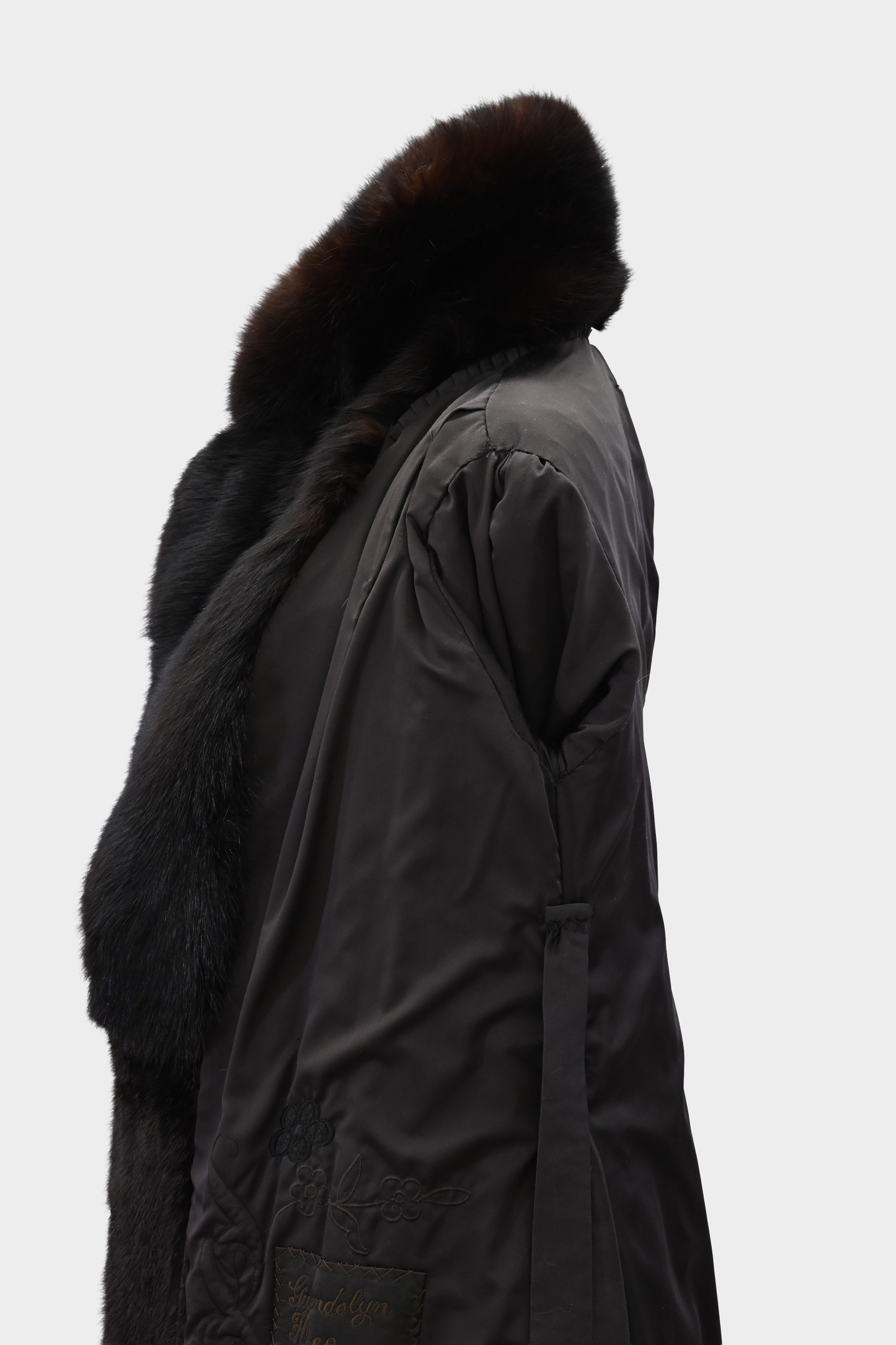 Mink Full Length Coat with Fox Fur Collar