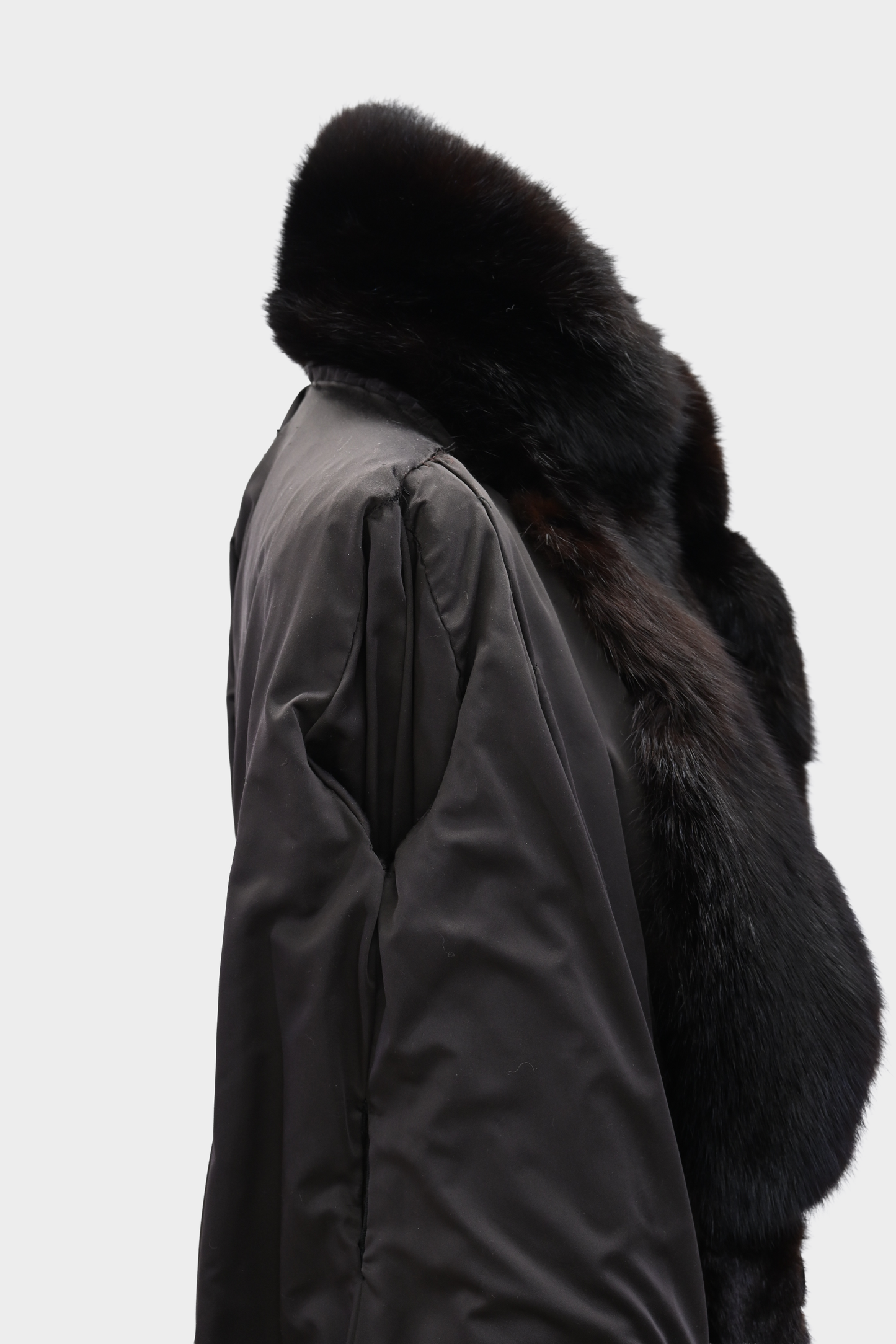 Mink Full Length Coat with Fox Fur Collar