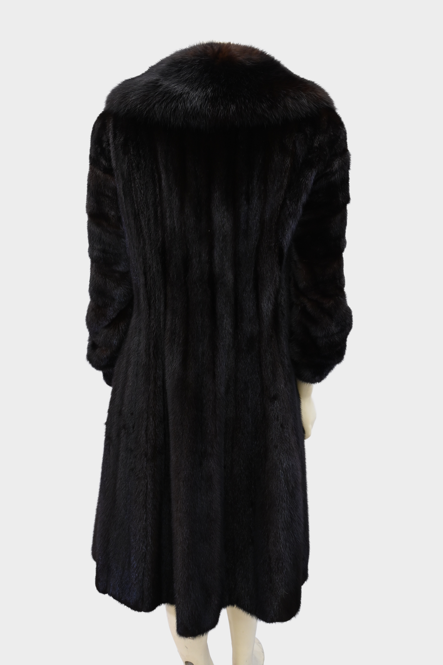 Mink Full Length Coat with Fox Fur Collar