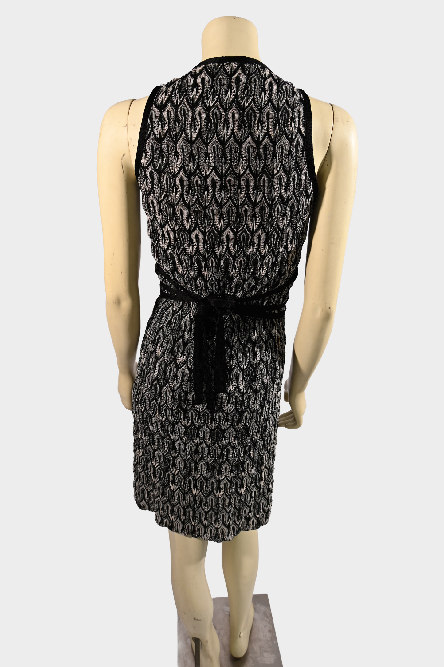 Missoni Black & White Sleeveless Knit Lace Panel Dress, SZ XS / S