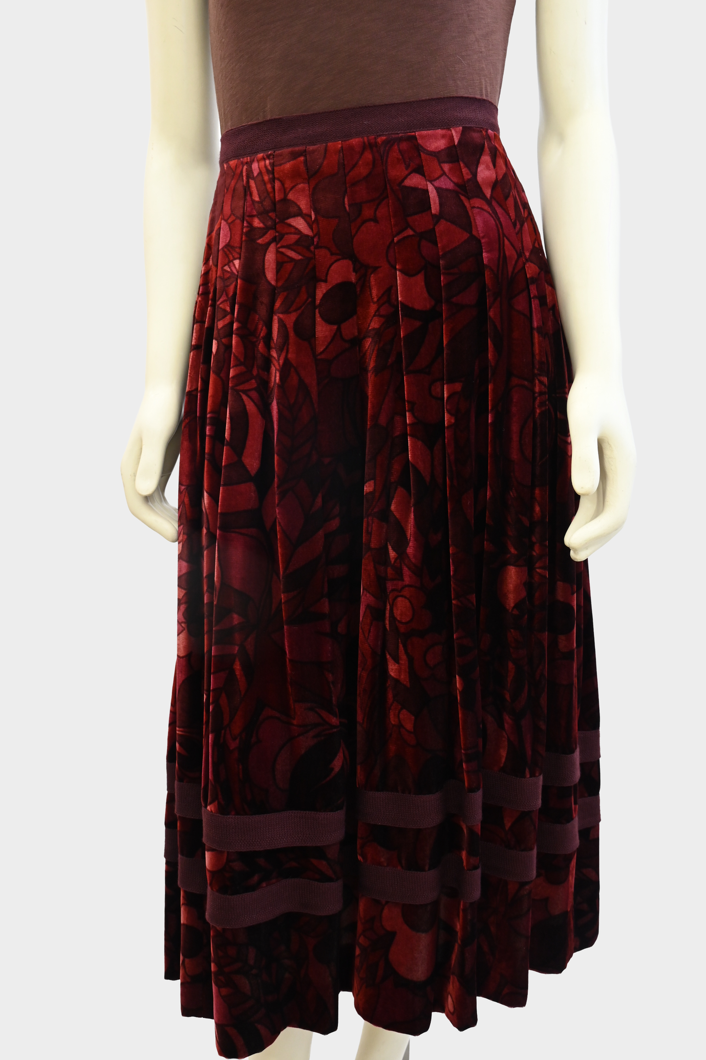 Marc Jacobs Burgundy Velvet Midi Skirt NWT