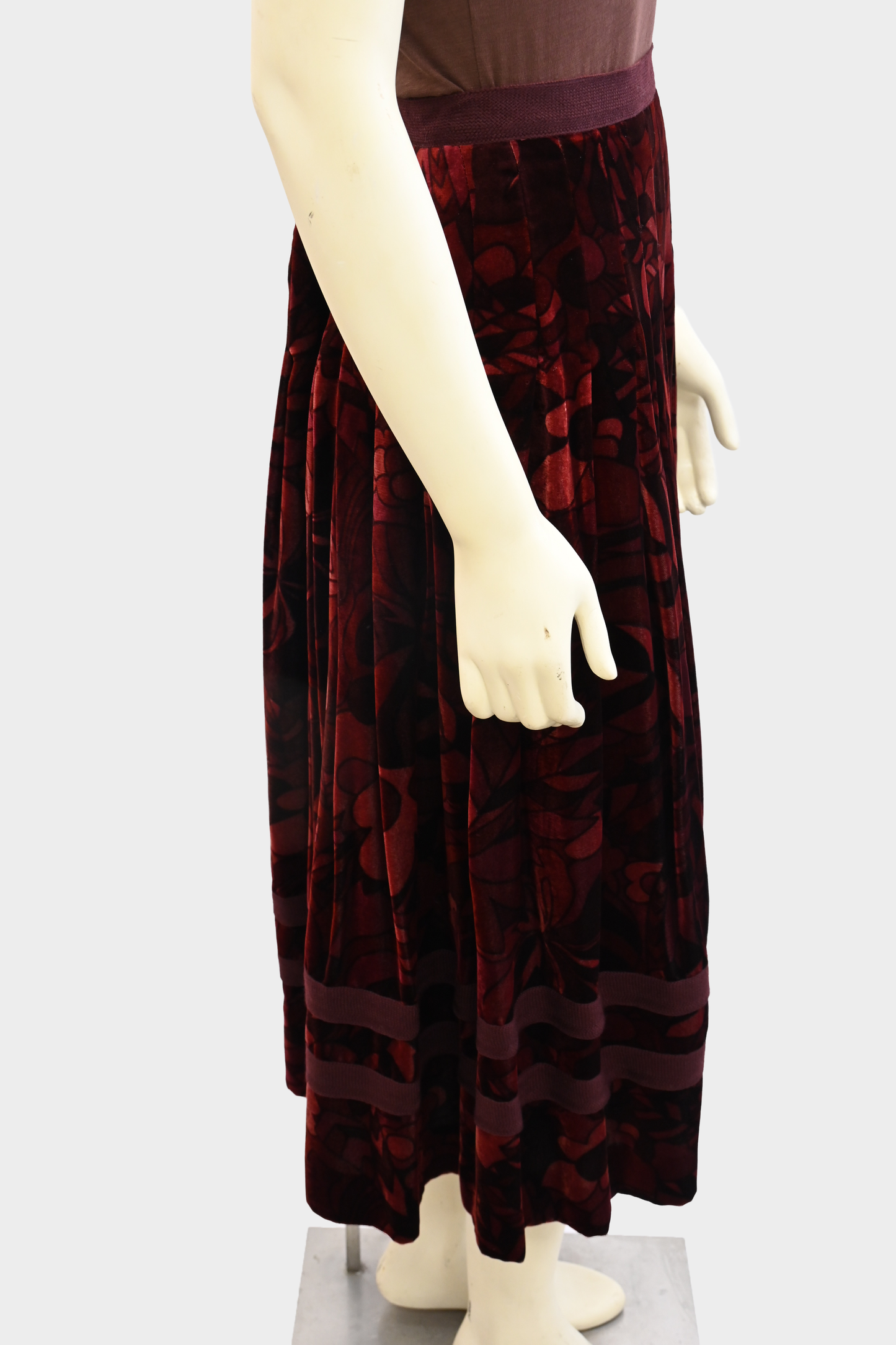 Marc Jacobs Burgundy Velvet Midi Skirt NWT