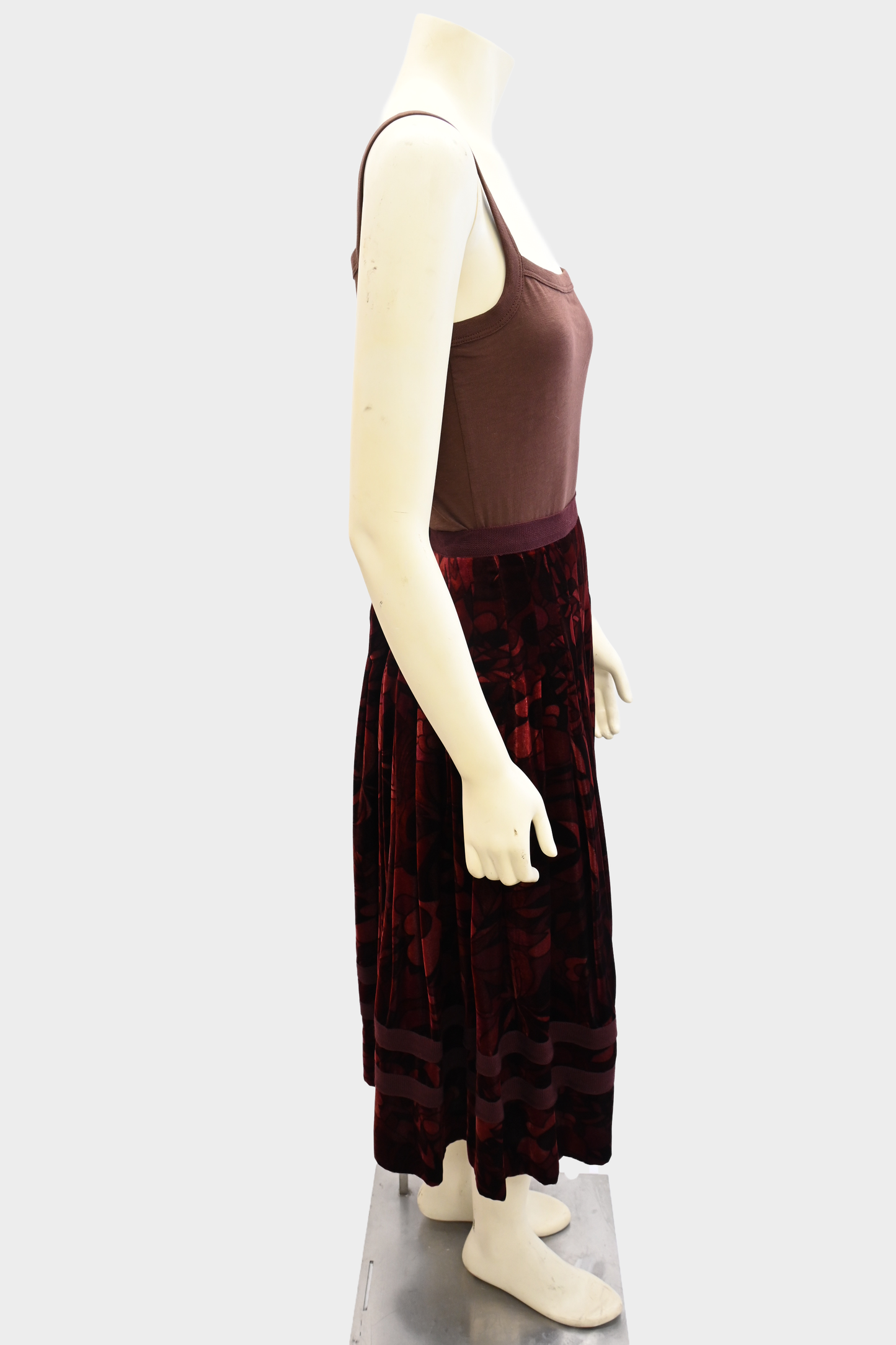 Marc Jacobs Burgundy Velvet Midi Skirt NWT