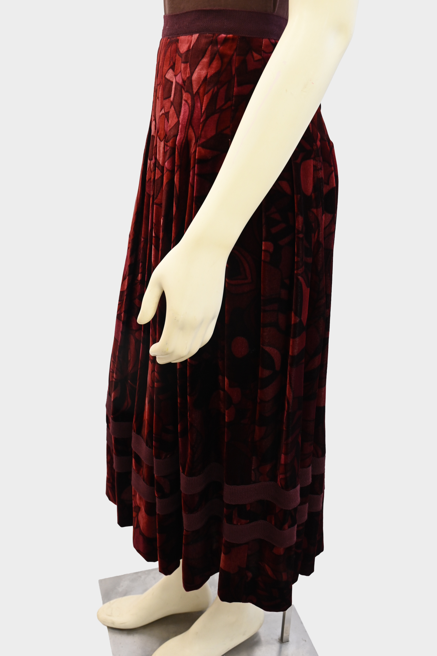 Marc Jacobs Burgundy Velvet Midi Skirt NWT