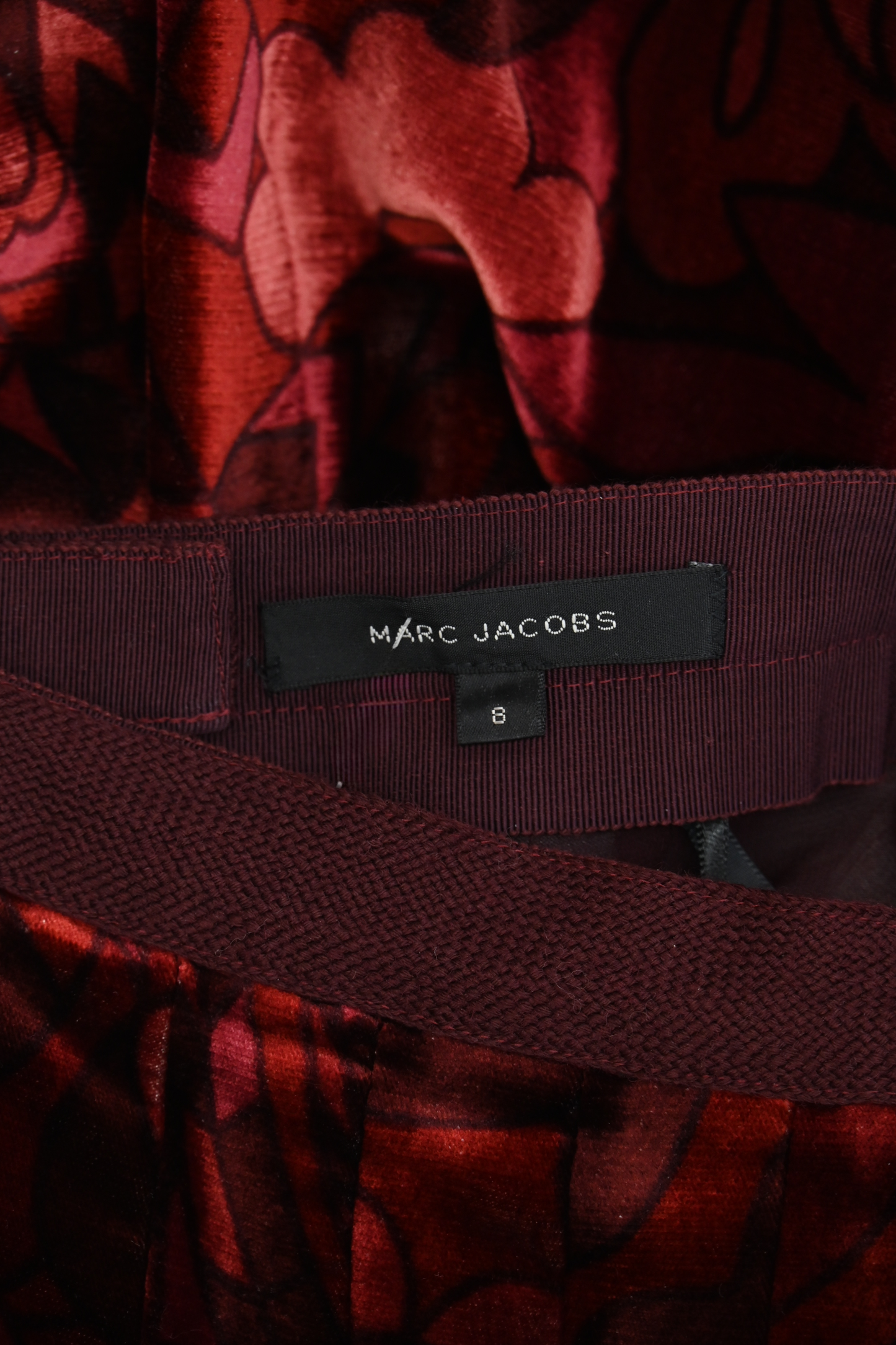 Marc Jacobs Burgundy Velvet Midi Skirt NWT