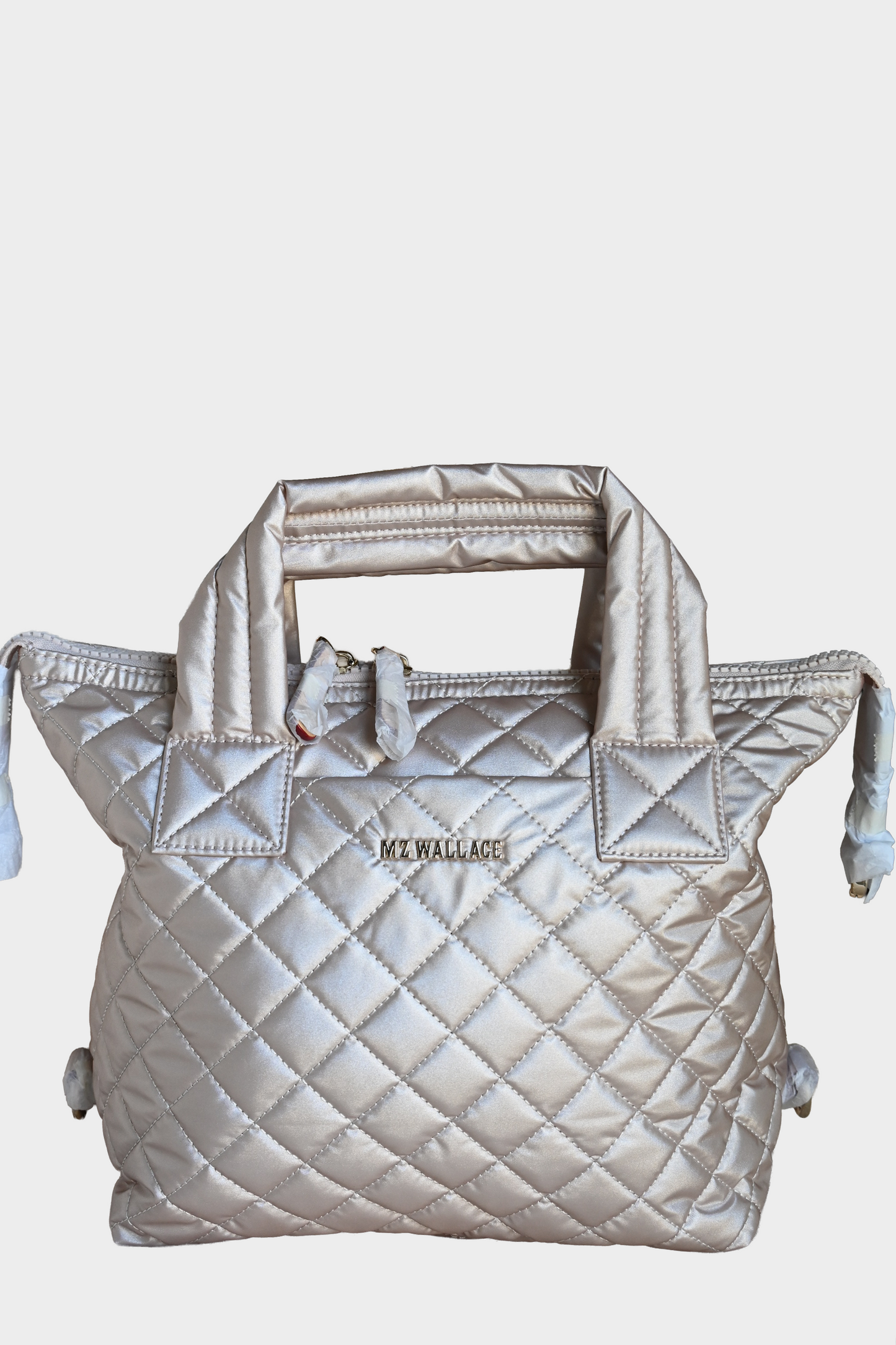 MZ Wallace Small Sutton Deluxe Rose Gold Quilted Tote NWT