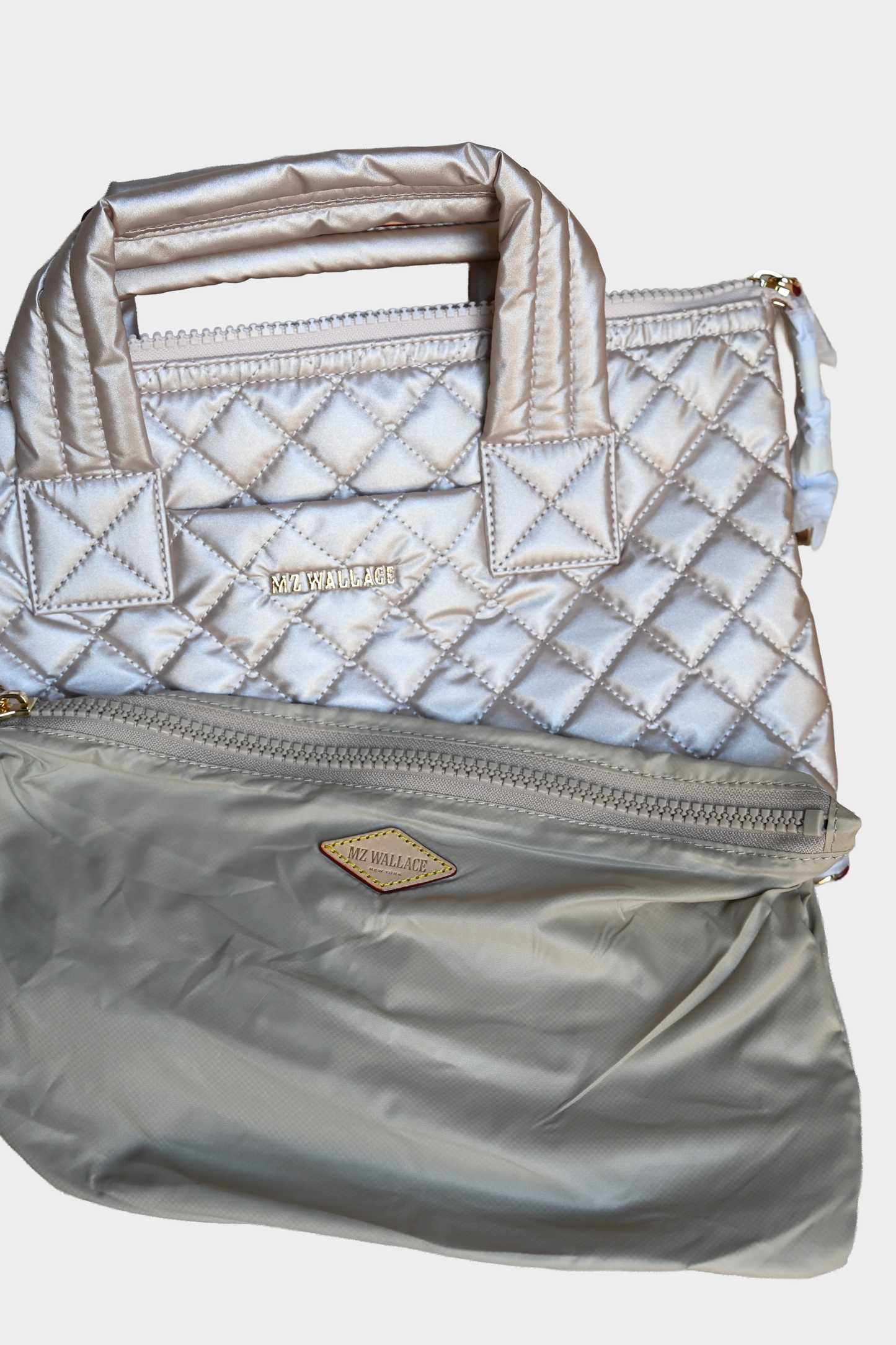 MZ Wallace Small Sutton Deluxe Rose Gold Quilted Tote NWT